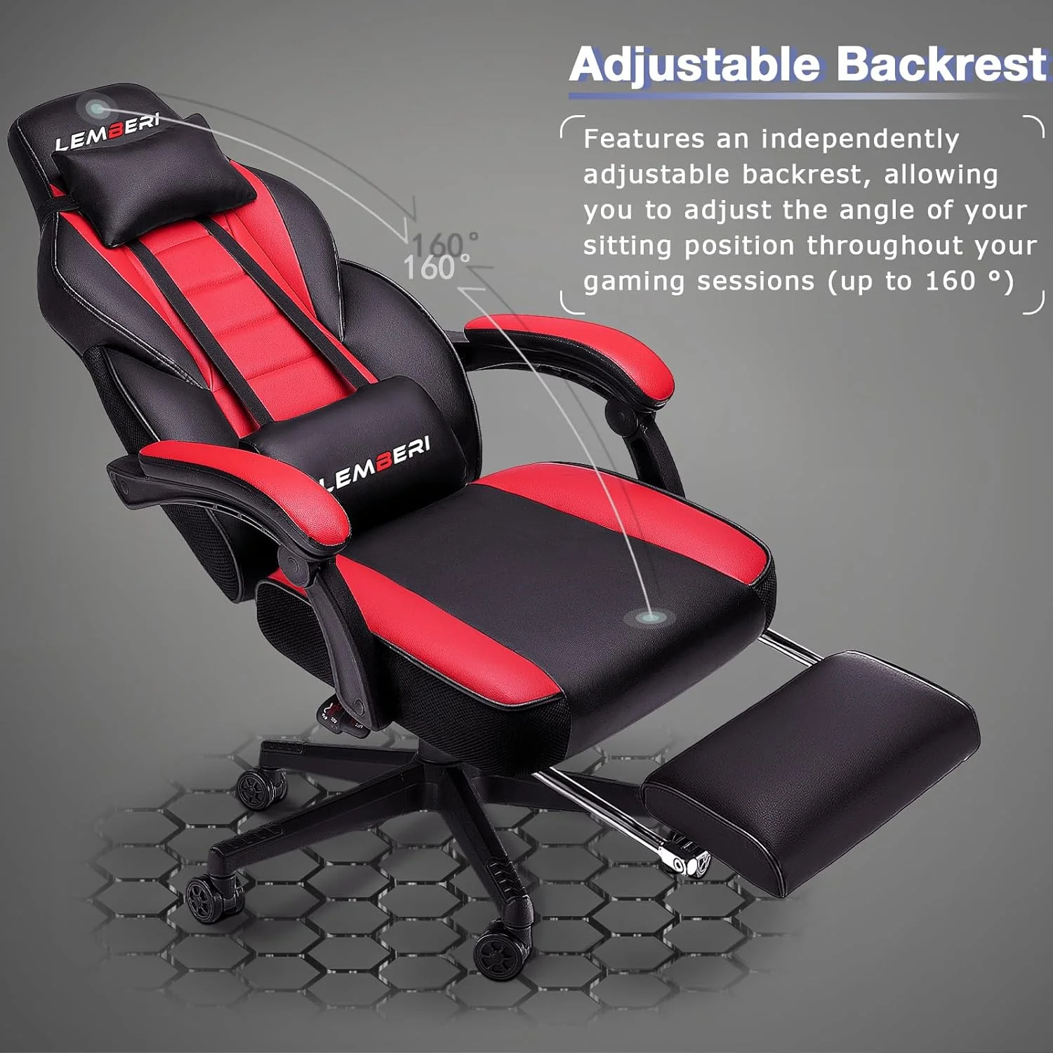 Big and Tall Gaming Chair with Footrest, 400 LB Capacity Ergonomic Video Game Chair for Home and Gaming - Image 4