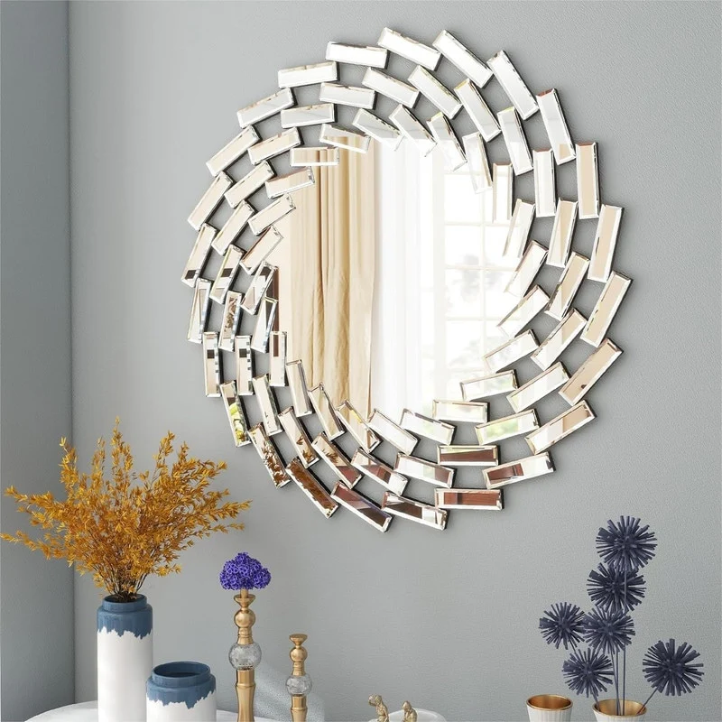 Round Sunburst Wall Mirror, Decorative Accent Mirror for Living Room, Bedroom and Entryway Home Decor - Image 4