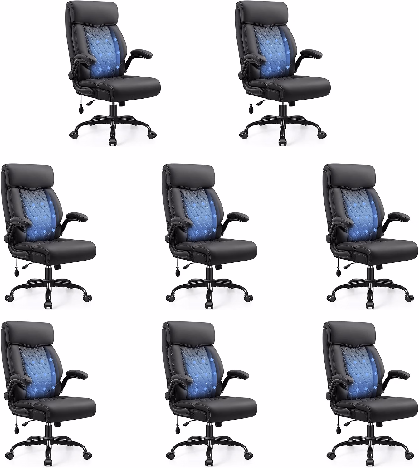 High Back Executive Office Chair with Inflatable Lumbar Support - Image 9
