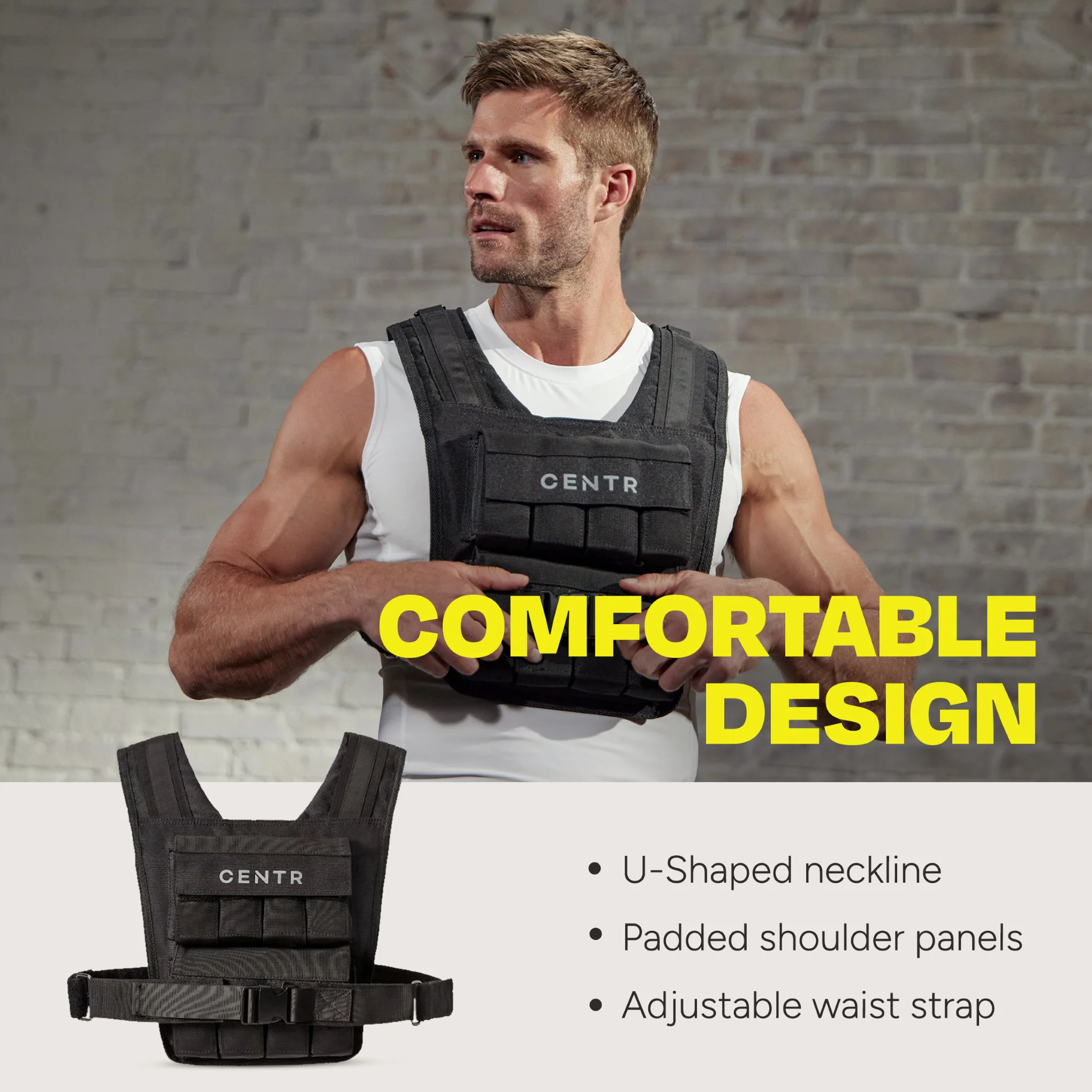 Centr By Chris Hemsworth Fitness Weight Vest, 20 lbs, with 3-Month Digital Membership - Image 4