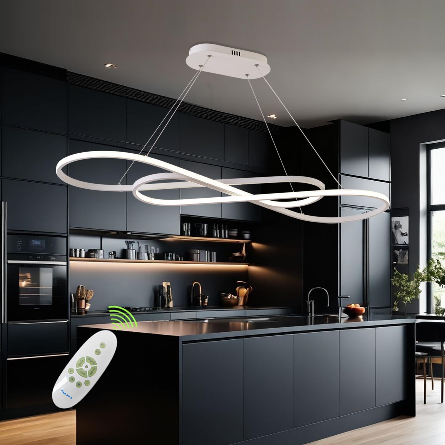 Minimalist Dimmable LED Pendant Chandelier with Remote Control