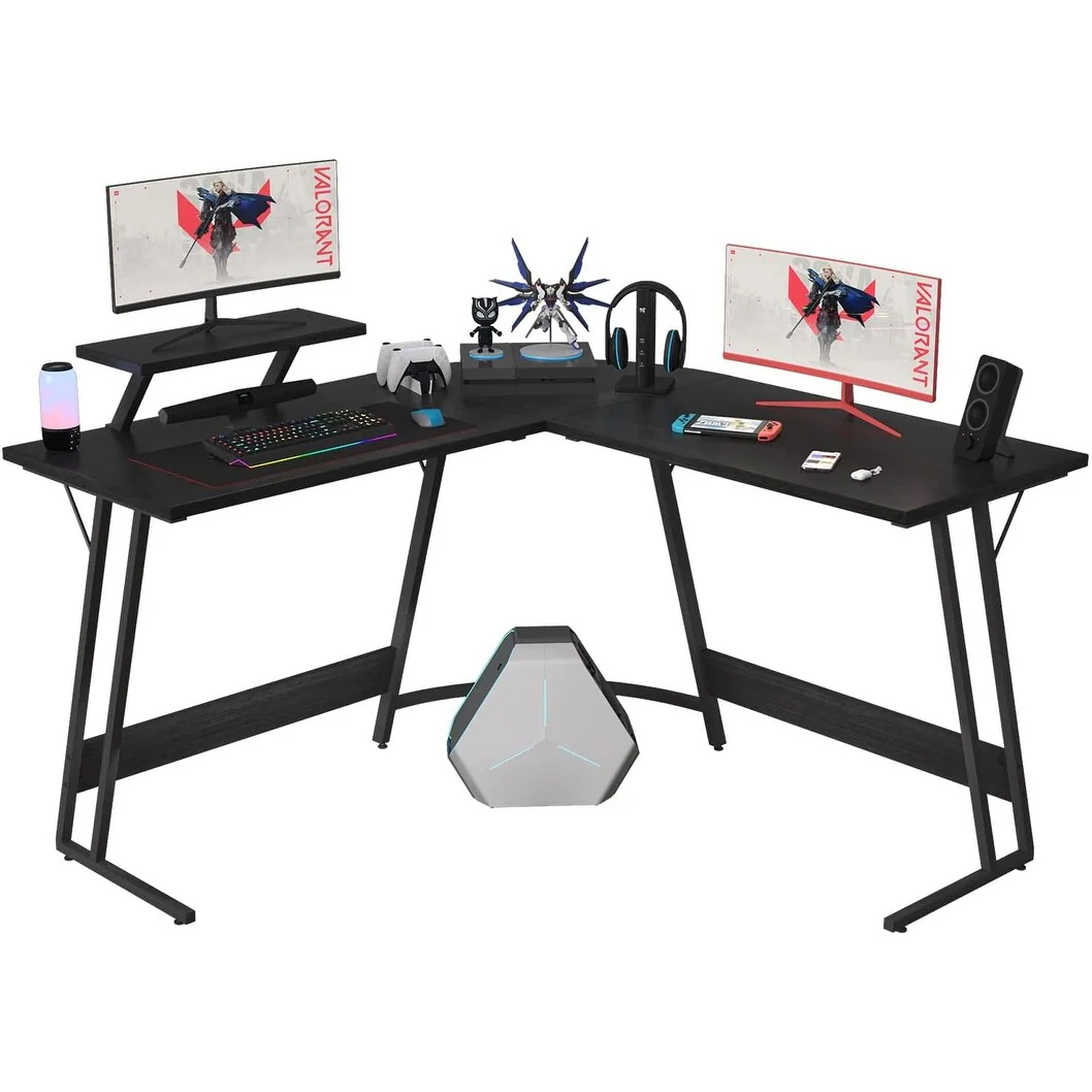L Shaped Gaming Desk, Corner Computer PC Workstation for Gaming, Home Office and Study - Image 4