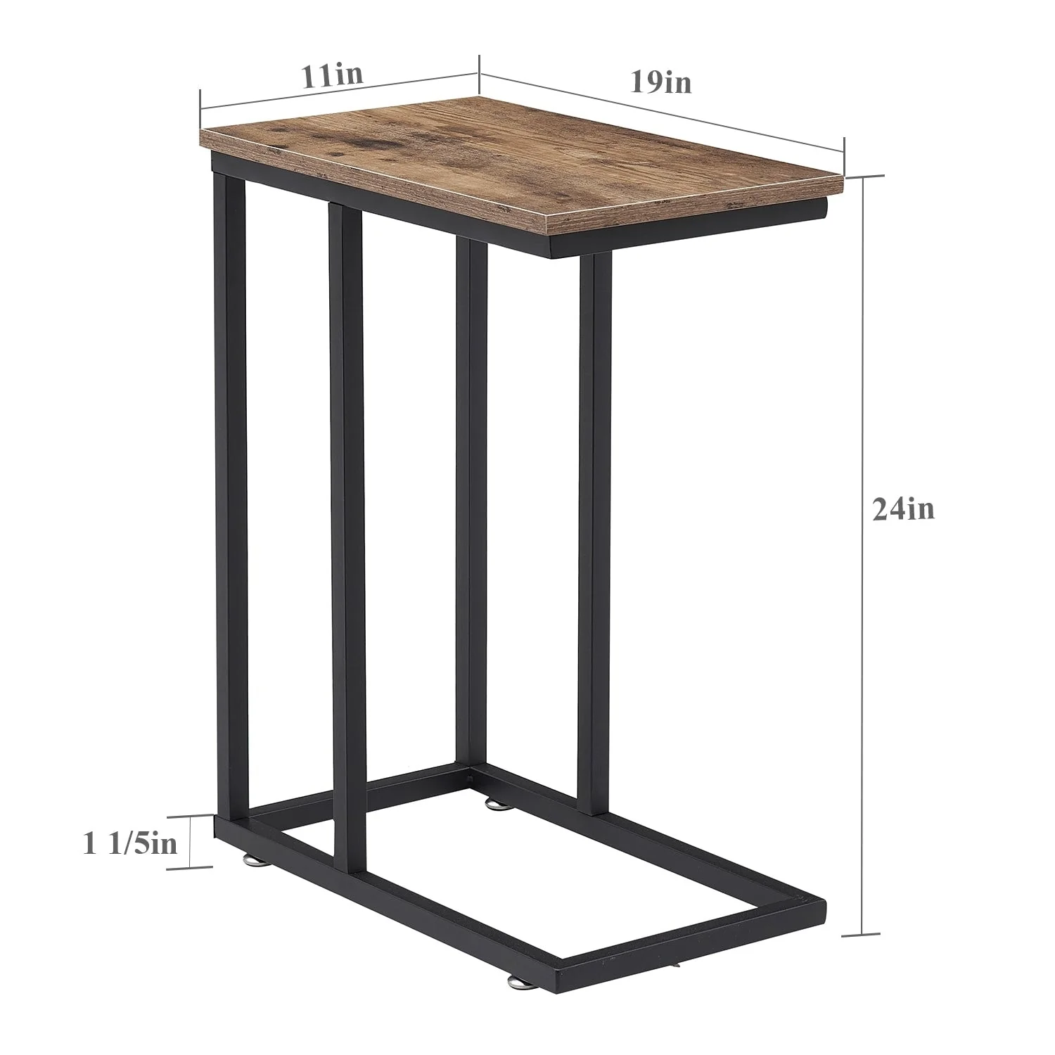 Set of 2 C-Shaped Sofa Side Tables, Small End Tables for Living Room, Bedside and TV Tray - Image 11