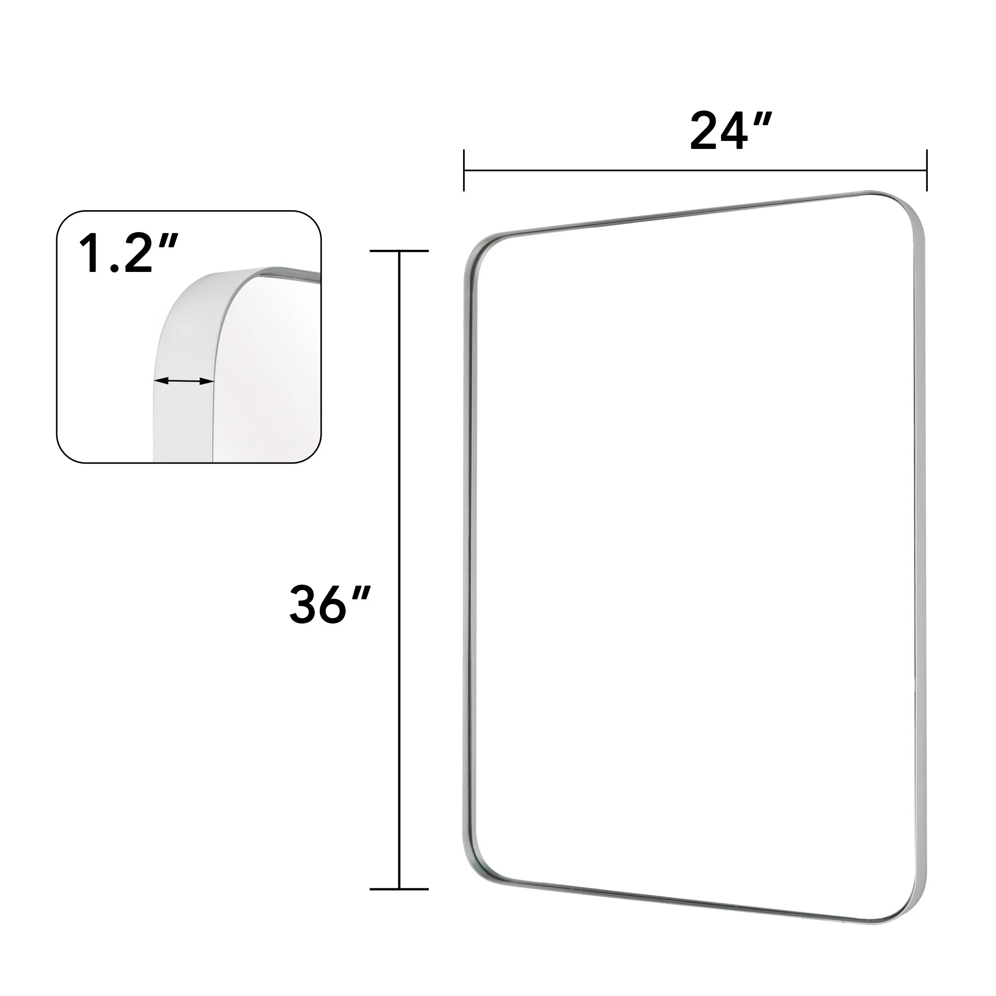 Wall Mirror Vanity Mirror, Bathroom Mirror with Rounded Corners, 1 Piece - Image 24