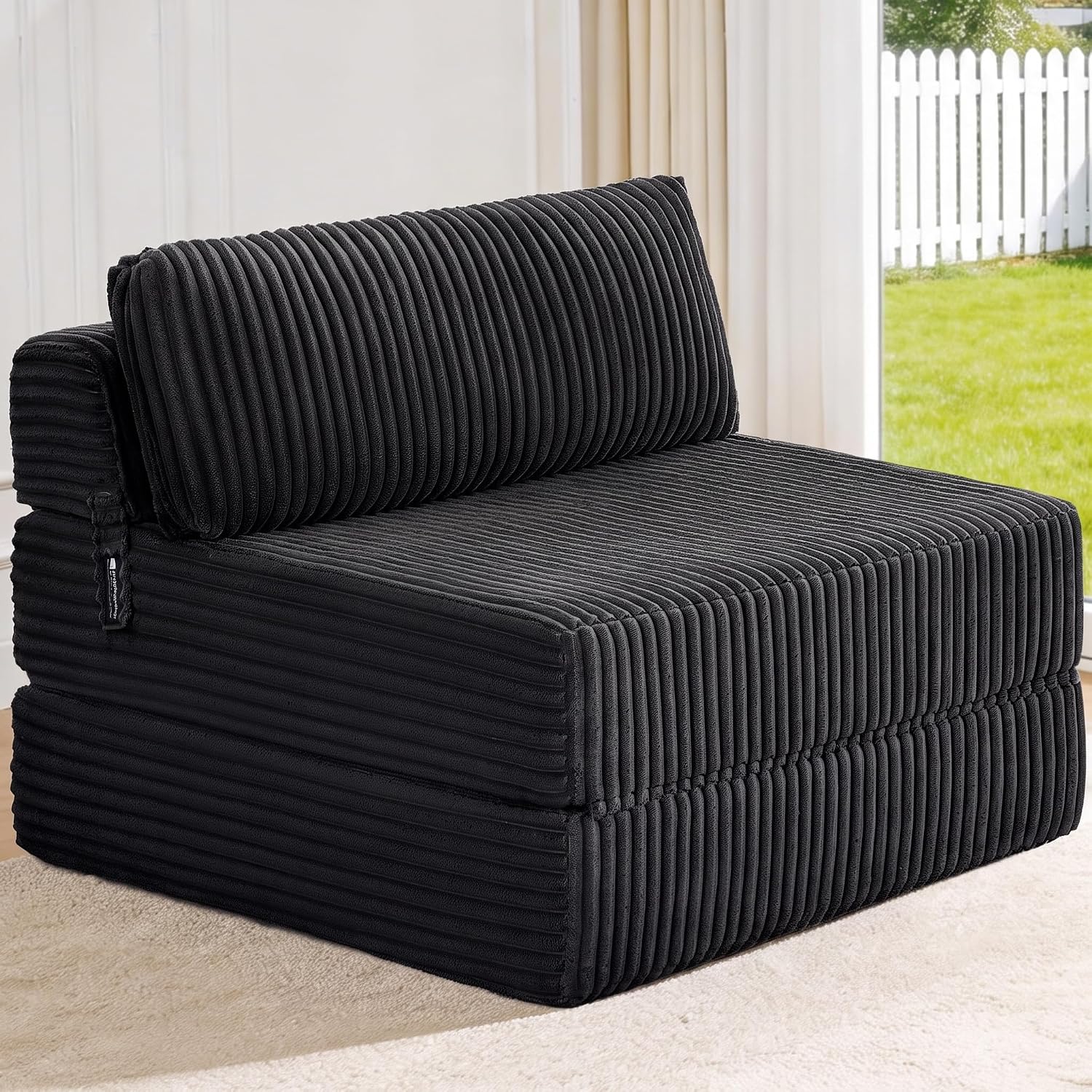Folding Sofa Bed Convertible 4 in 1 Sleeper Chair Gray Single - Image 12