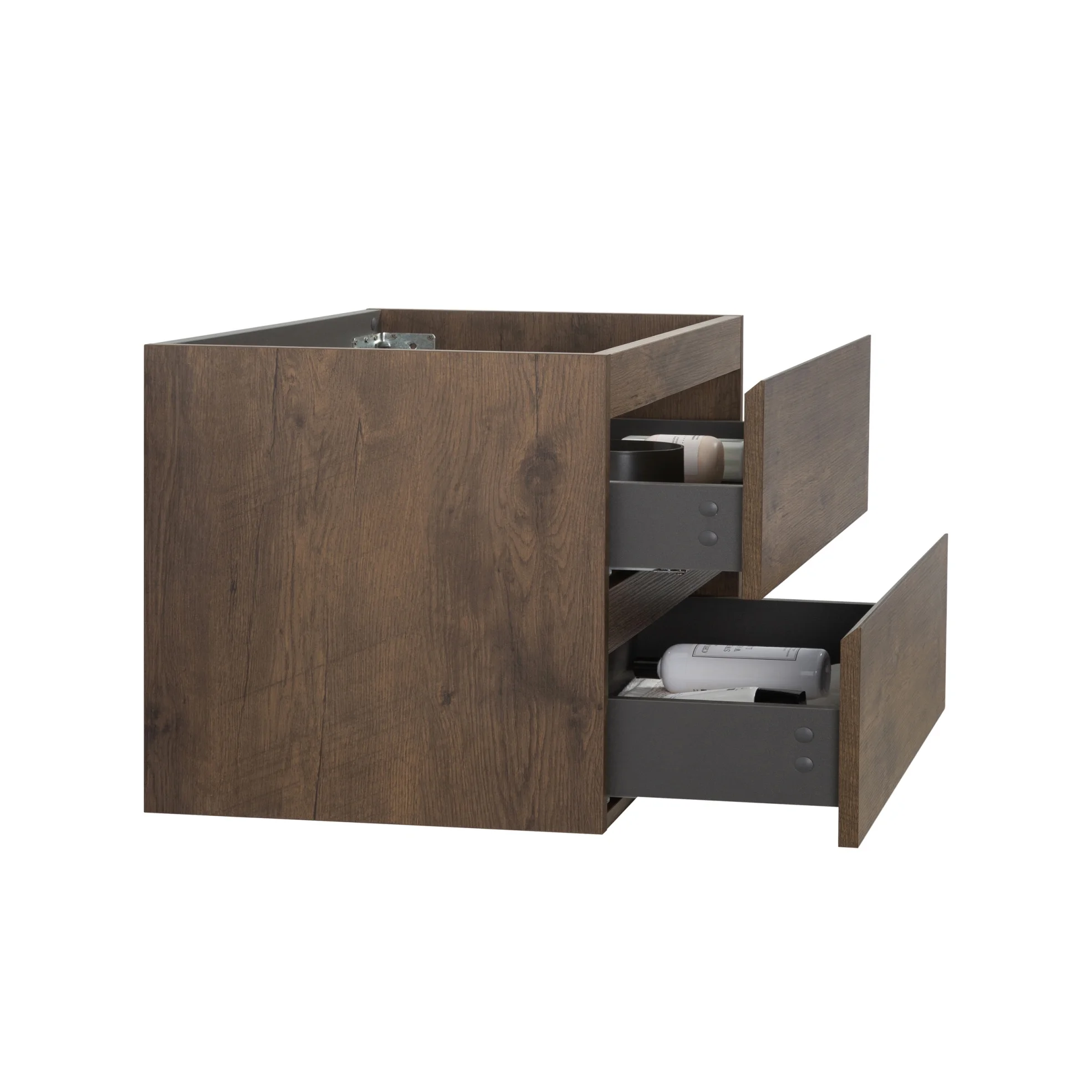 Wall Mount Bathroom Cabinet Without Basin, Gray Two-Drawer Storage Unit with Pre-Assembled Design for Space-Saving Modern Bathrooms - Image 23