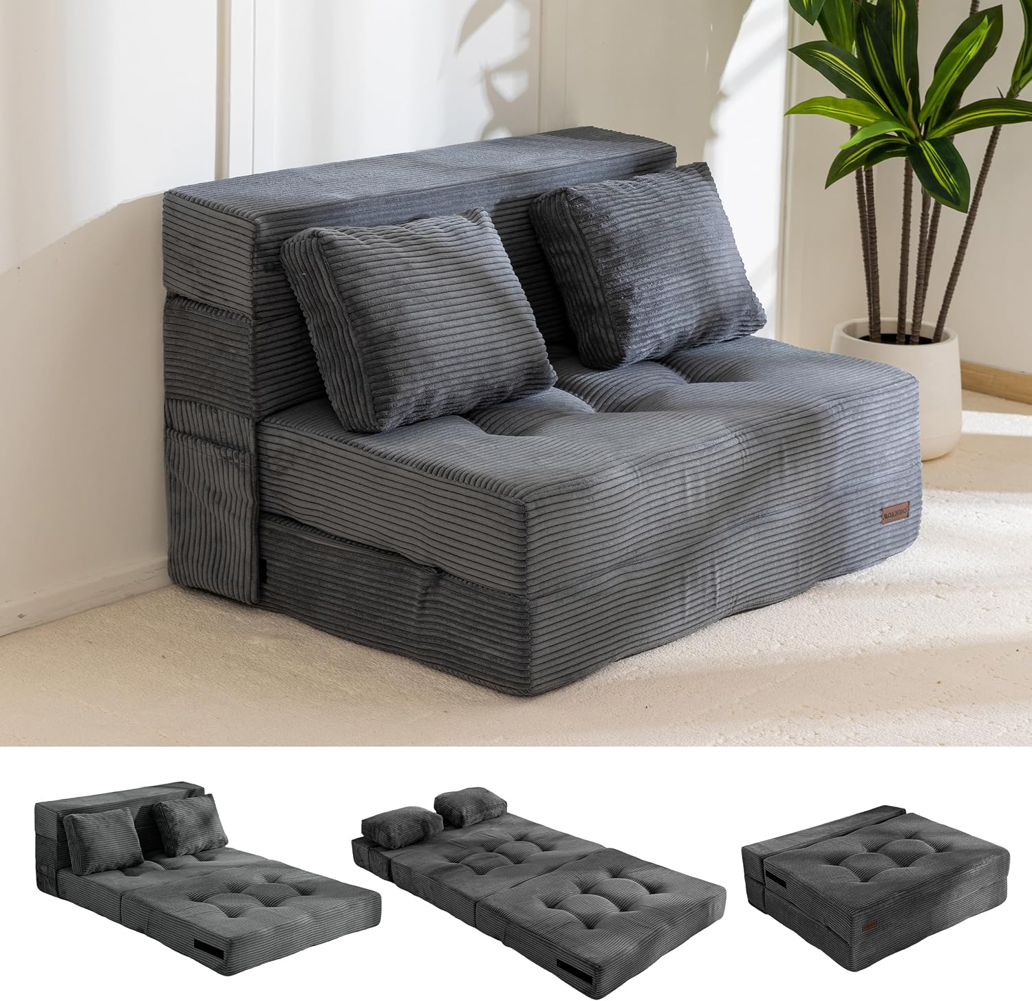 Convertible Sofa Bed, Fold Out Sofa Couch with Pillow for Adults - Image 2