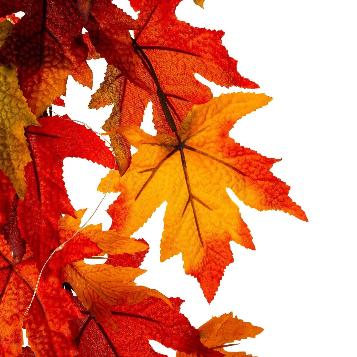 Thanksgiving LED Lighted Fall Maple Leaf Wreath and Garland - Autumn Home Decor - Image 19