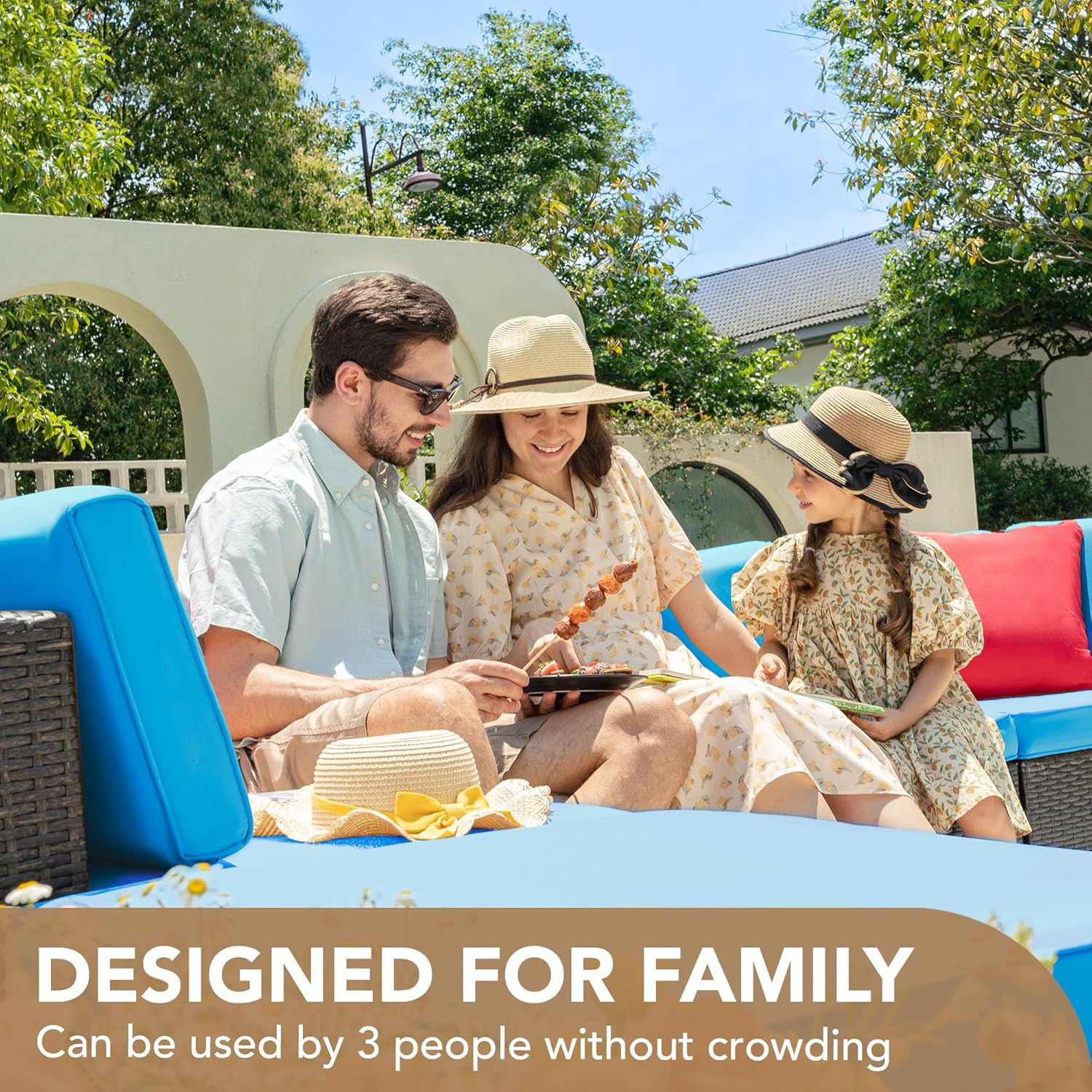 5-Piece All-Weather Patio Furniture Set with Cushions, Outdoor Wicker Conversation Sofa Set for Garden, Deck & Backyard - Image 18