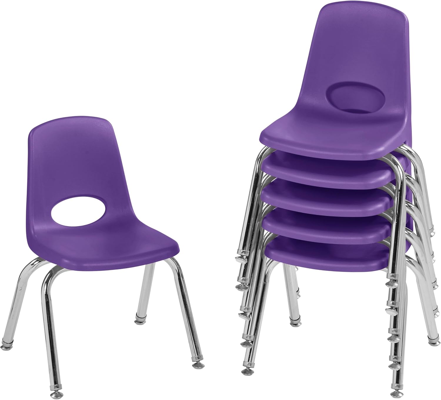 10" School Stack Chair with Swivel Glides, Purple, 6-Pack - Image 71