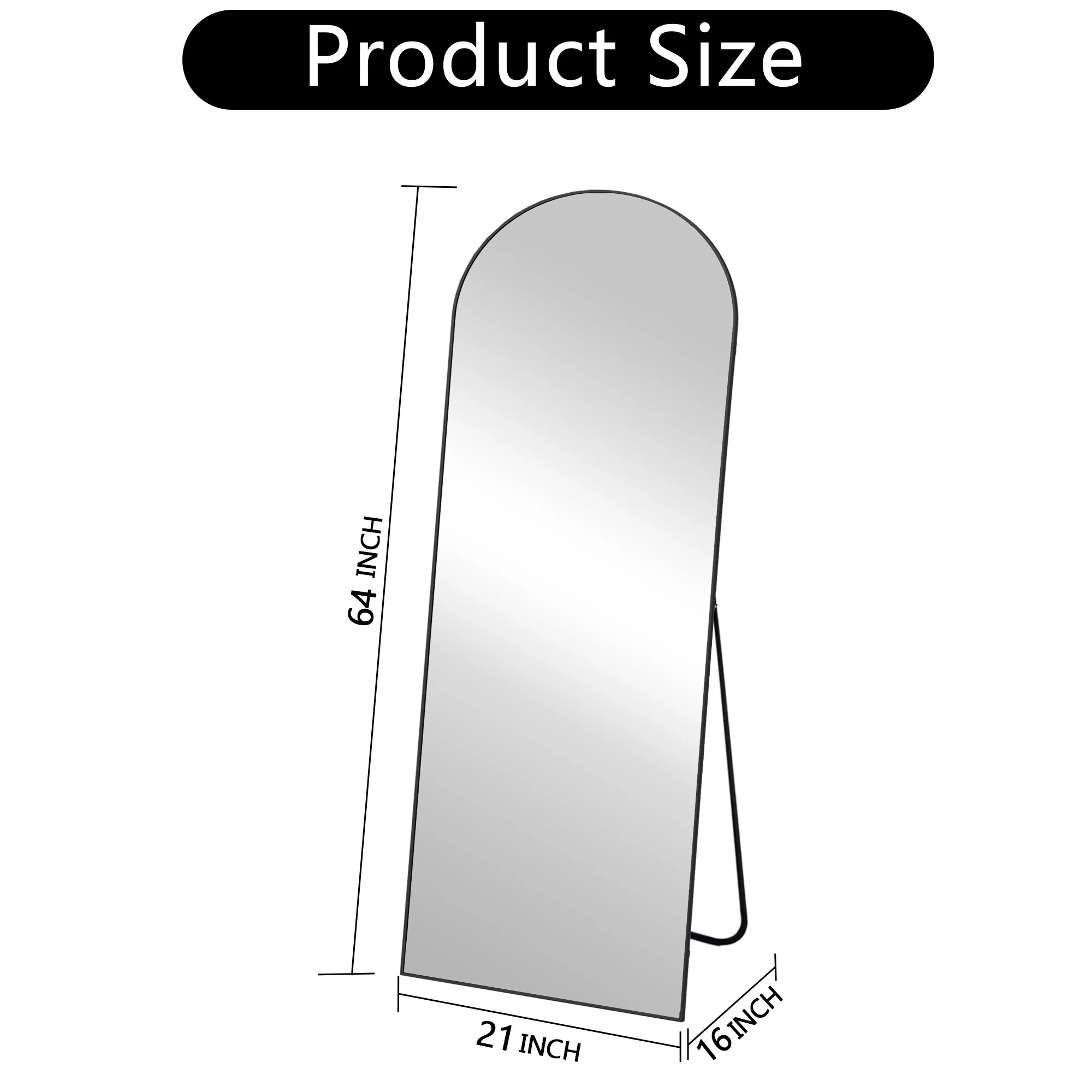 64x21 Full Length Floor Mirror, Large Full Body Aluminum Alloy Frame Standing Mirror with Stand and Wall Mount Option - Image 41