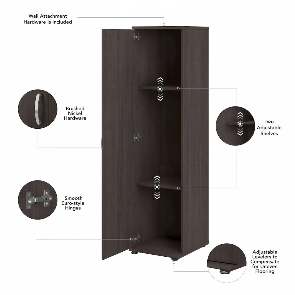 Universal Tall Narrow Storage Cabinet in Platinum Gray - Engineered Wood - Image 25