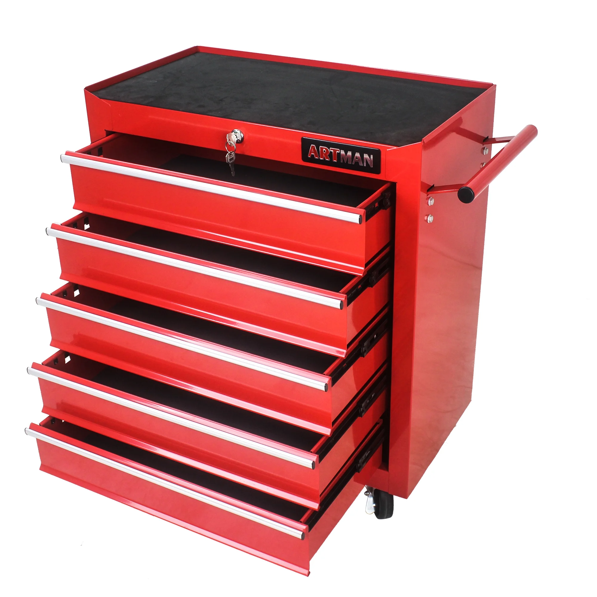 5 Drawer Rolling Tool Chest, Steel Tool Storage Cabinet for Garage Storage with 4 Wheels and Locker - Image 4