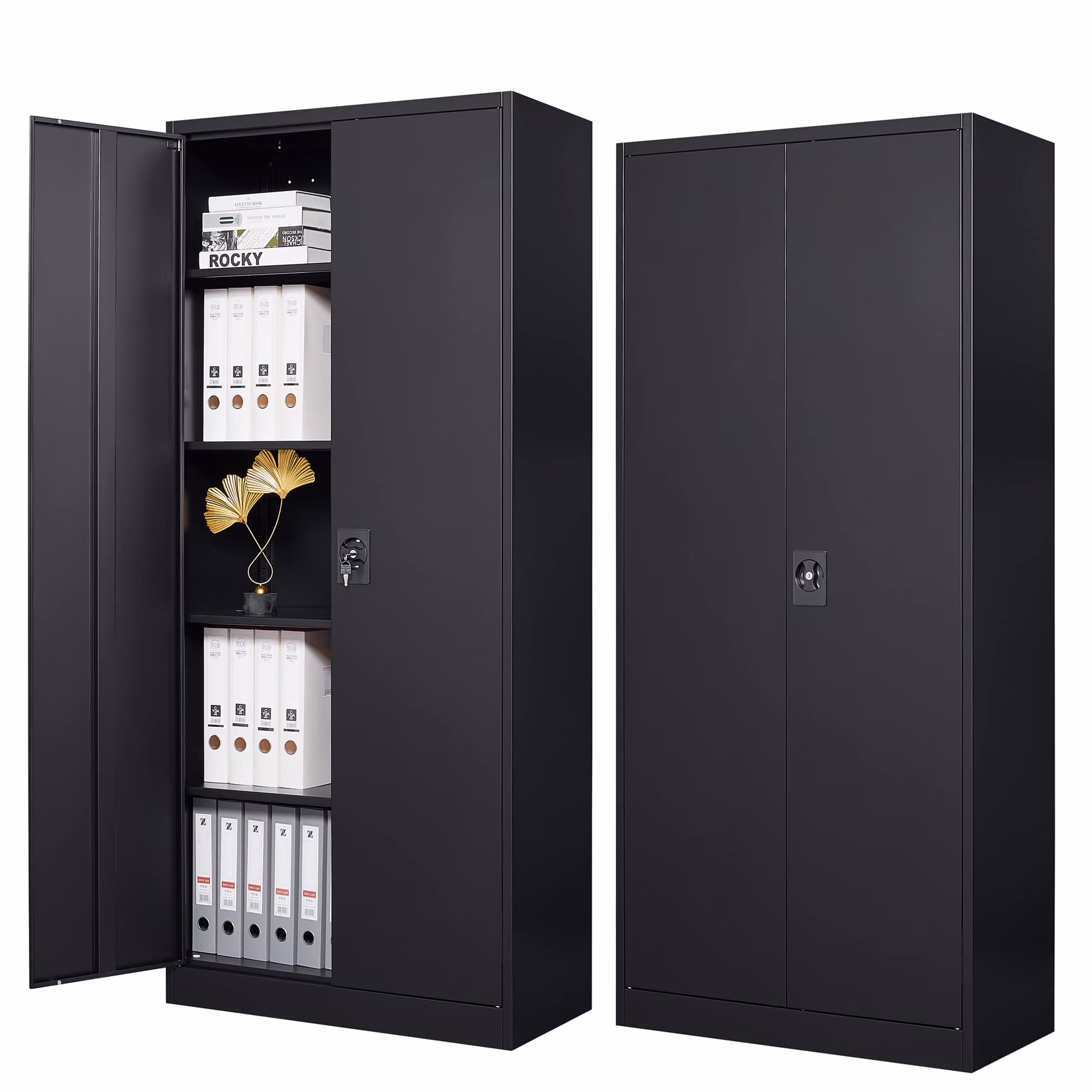 STANI Metal Garage Storage Cabinets with Lock Door and Adjustable Shelves, Steel Tool Cabinets for Home,Office,Warehouse Organisieren