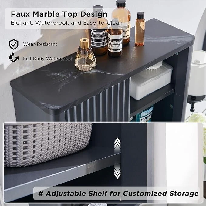 Modern Bathroom Wall Cabinet, Wall Mounted Medicine Storage Organizer with Shelves for Home Organization - Image 23