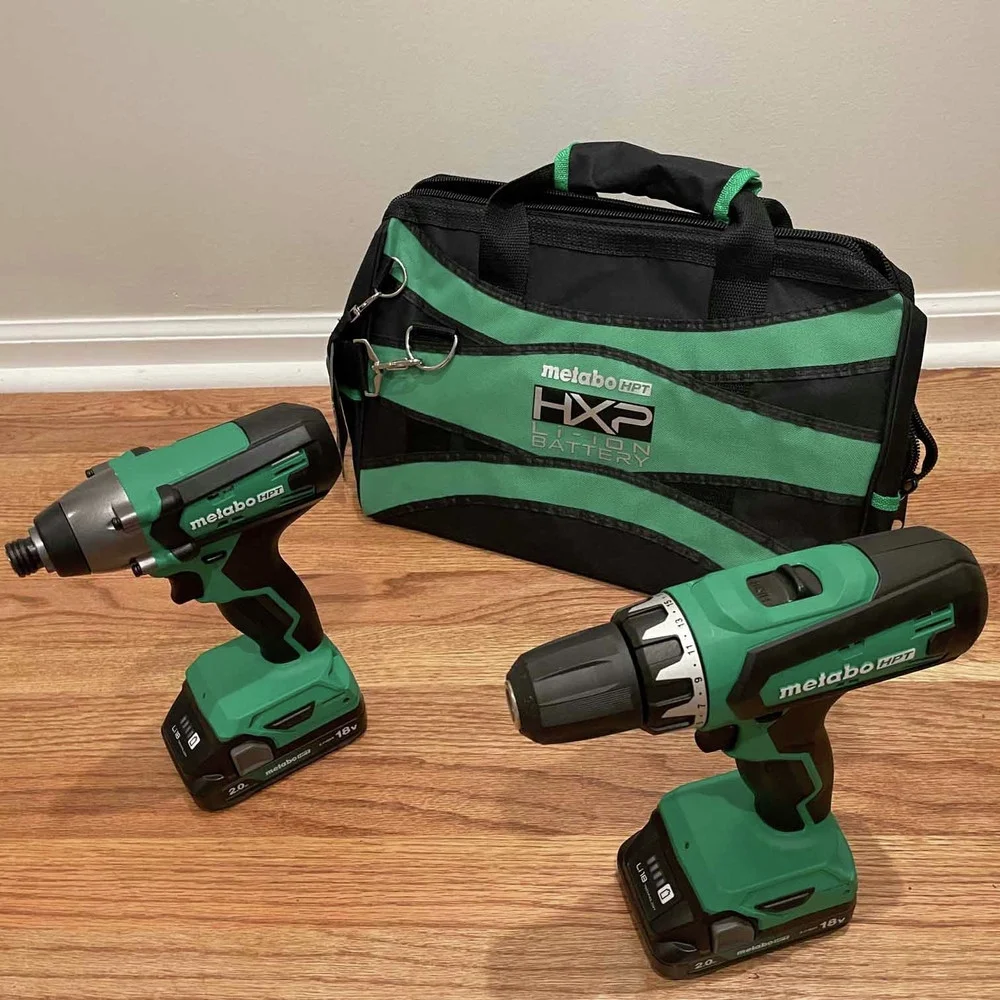 Metabo HPT 18V MultiVolt Hammer Drill and Impact Driver Combo Kit | Cordless | 2-2.0Ah Li-Ion Batteries w/Fuel Gauge | Lifetime Tool Warranty | KC18DFX - Image 8