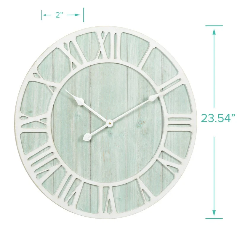Green Blue Quartz Coastal Wall Clock, Decorative Nautical Wall Clock for Living Room, Bedroom and Home Decor - Image 3