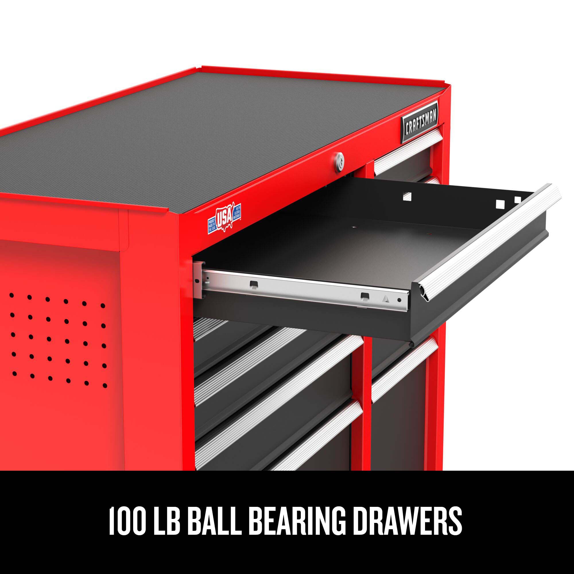 26-Inch W x 36.5-Inch H 5-Drawer Steel Rolling Cabinet, Red - Image 14