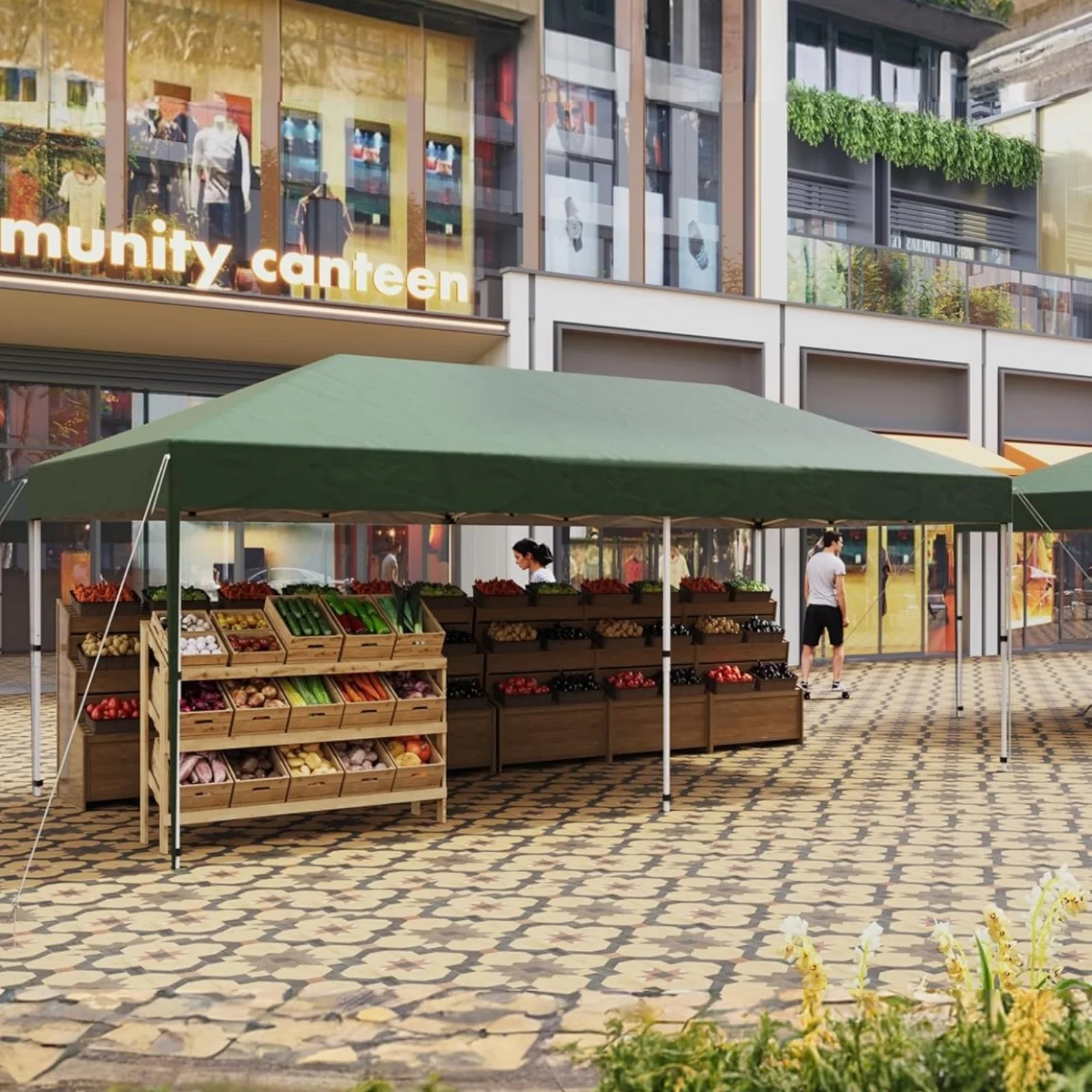 10' x 20' Pop Up Canopy Tent for Outdoor, Portable Instant Commercial Canopy for Patio, Backyard, Garden, Lawn, Outdoor Activities - Image 11
