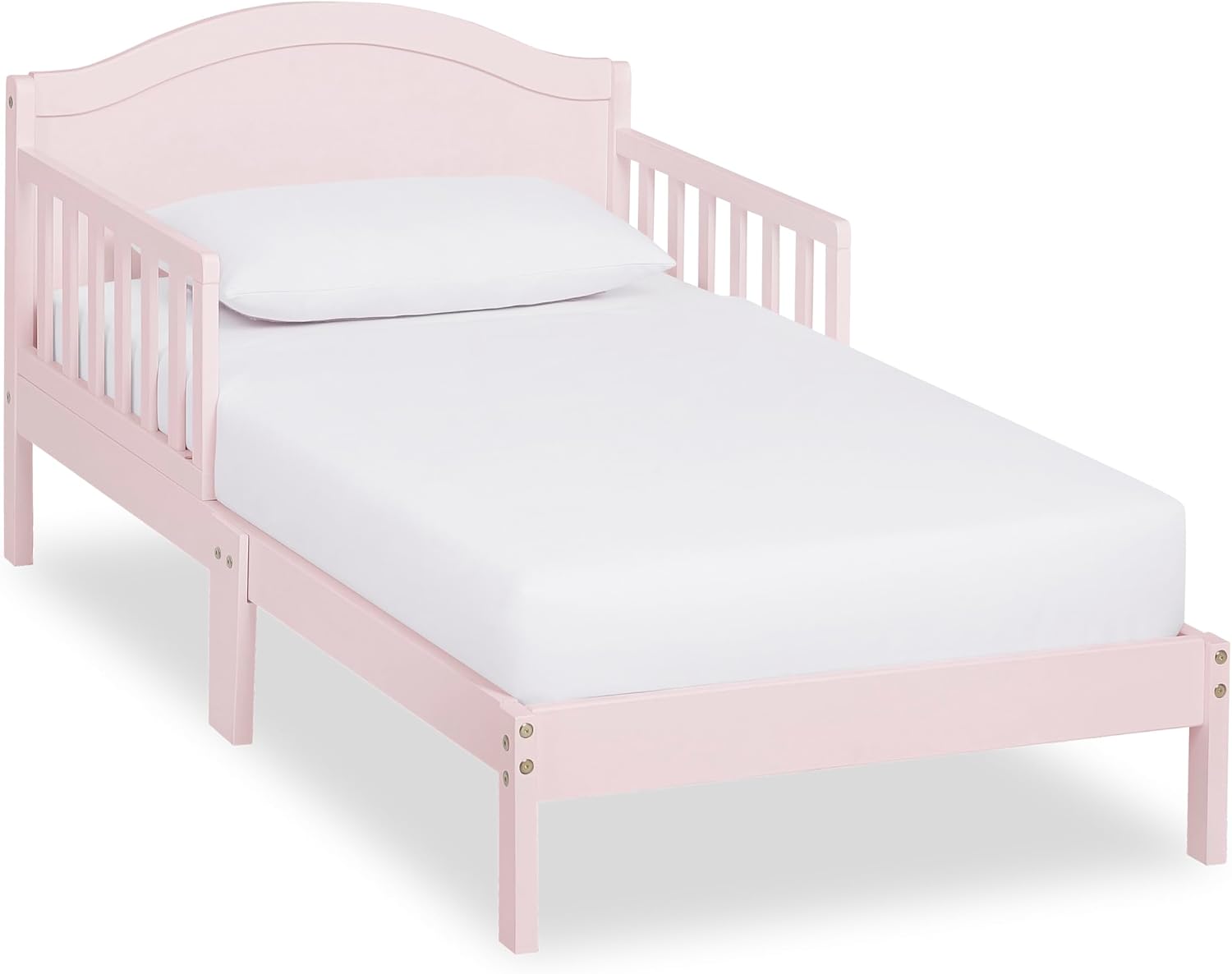 Pinewood Toddler Bed, GREENGUARD Gold Certified, Blush Pink