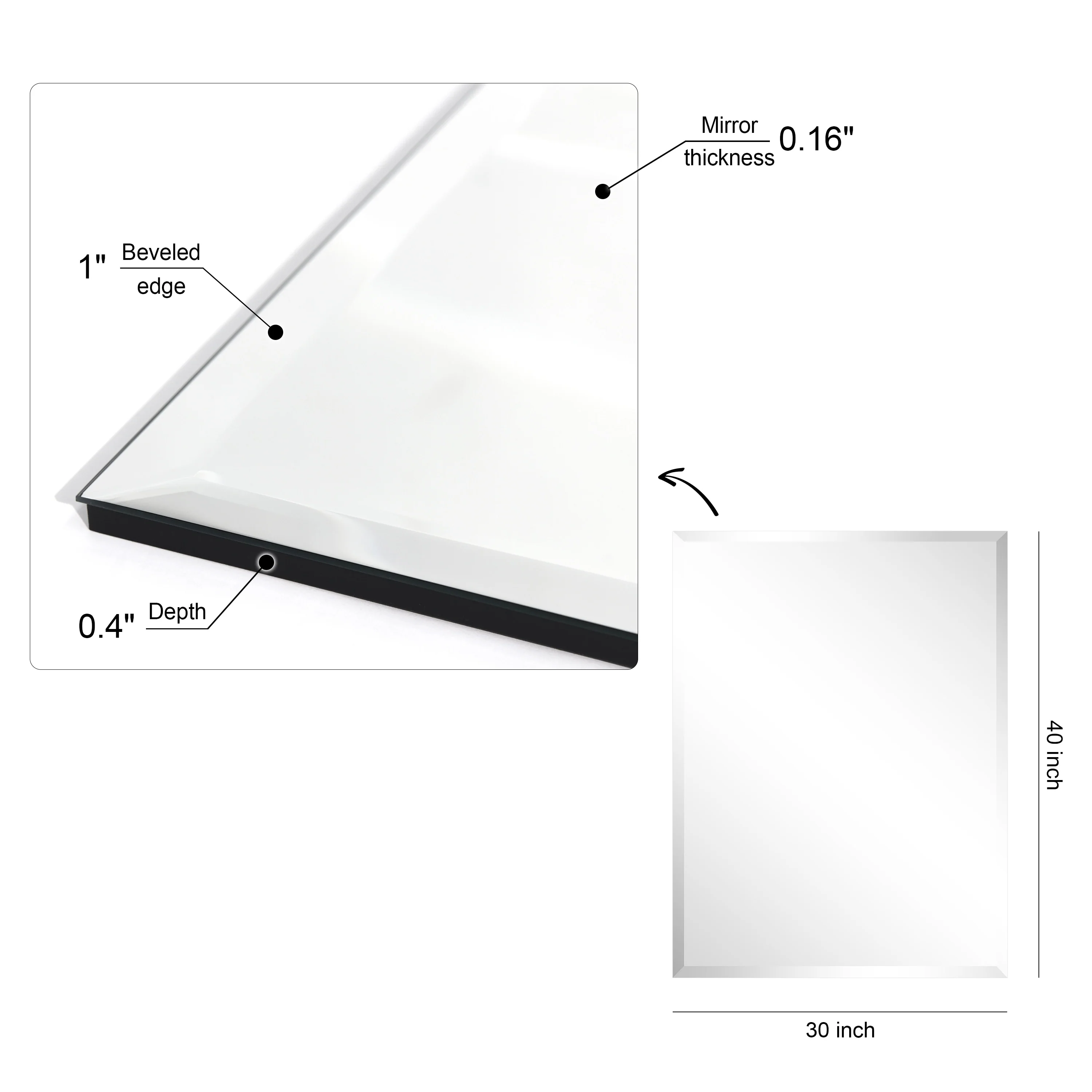 Frameless Beveled Prism Wall Mirror, Clear Square or Rectangular Decorative Mirror for Bathroom, Bedroom and Home Decor - Image 36