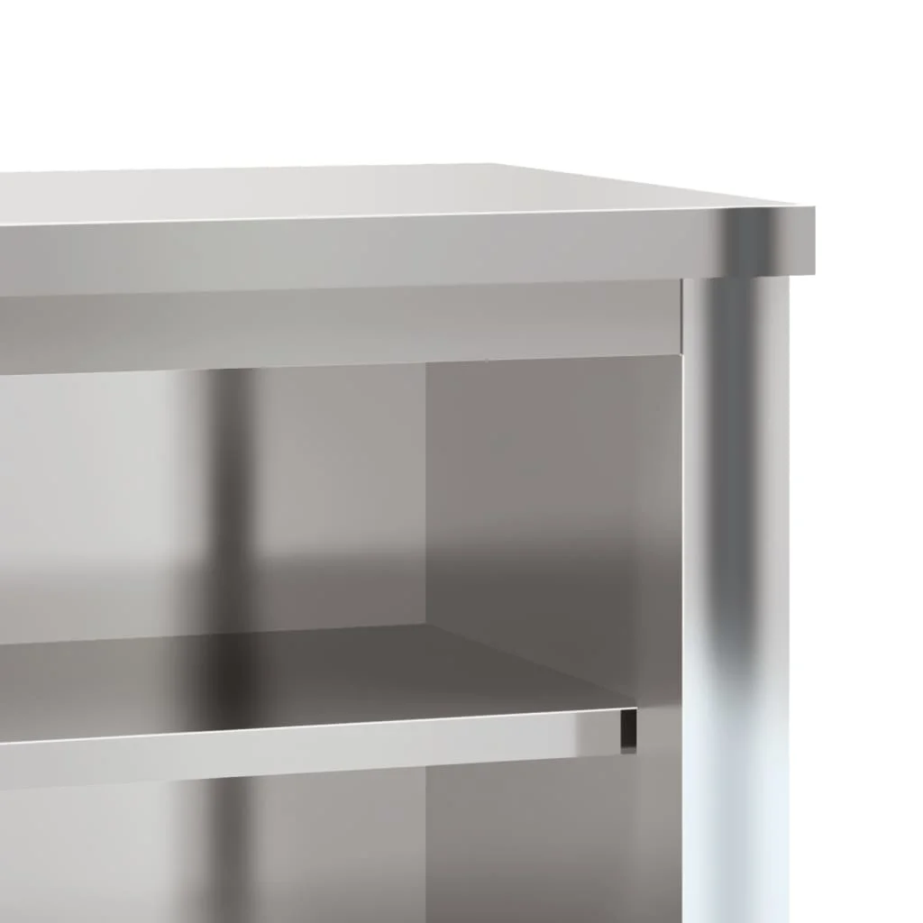 vidaXL Kitchen Wall Cabinet with Shelf Storage Restaurant Stainless Steel - Image 25