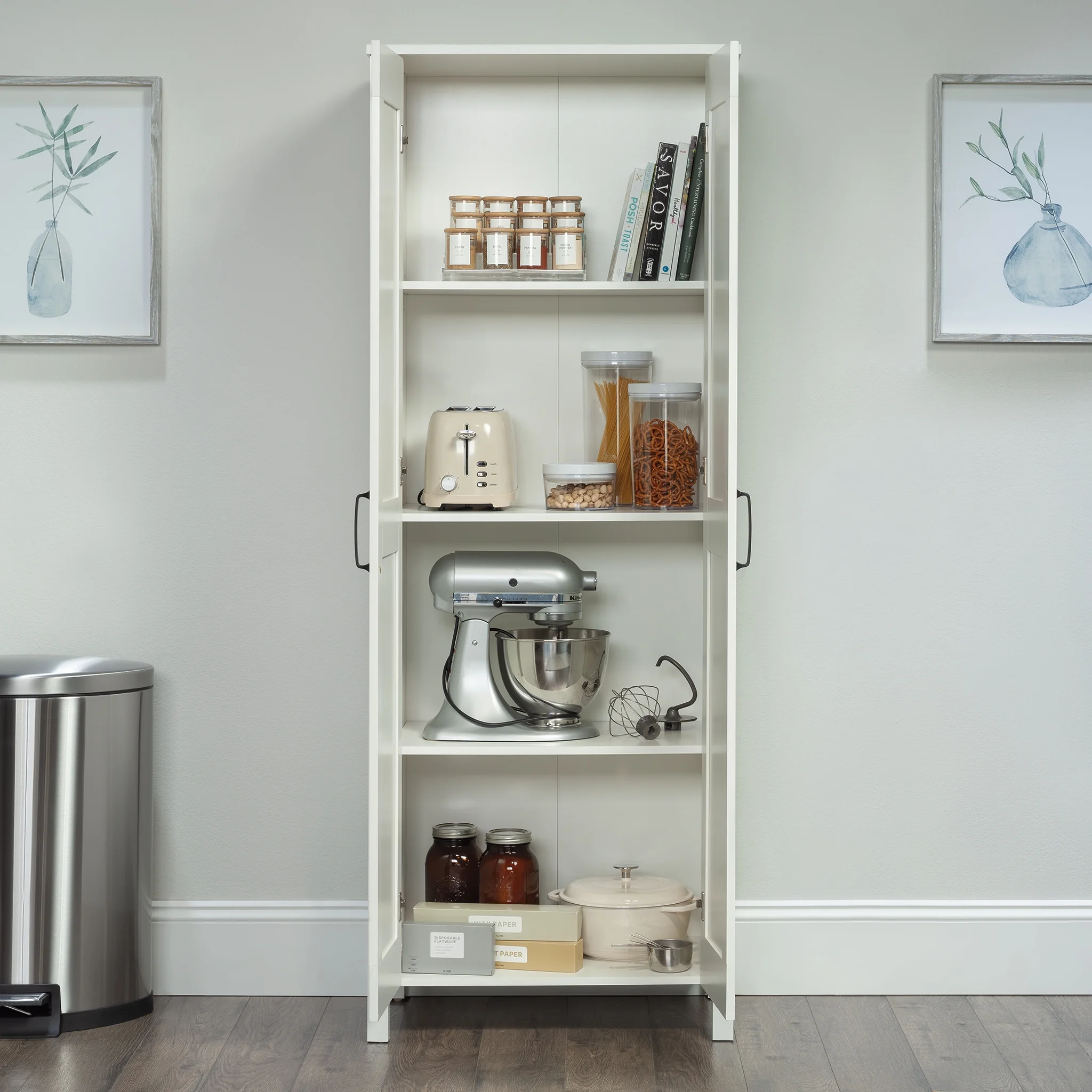 Sauder Two-Door Storage Cabinet, White Finish - Image 15