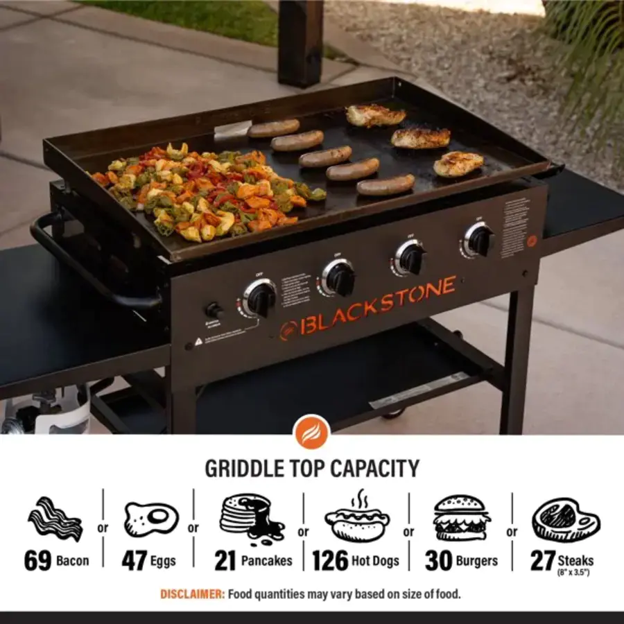4-Burner 36" Griddle Cooking Station with Side Shelves - Image 5