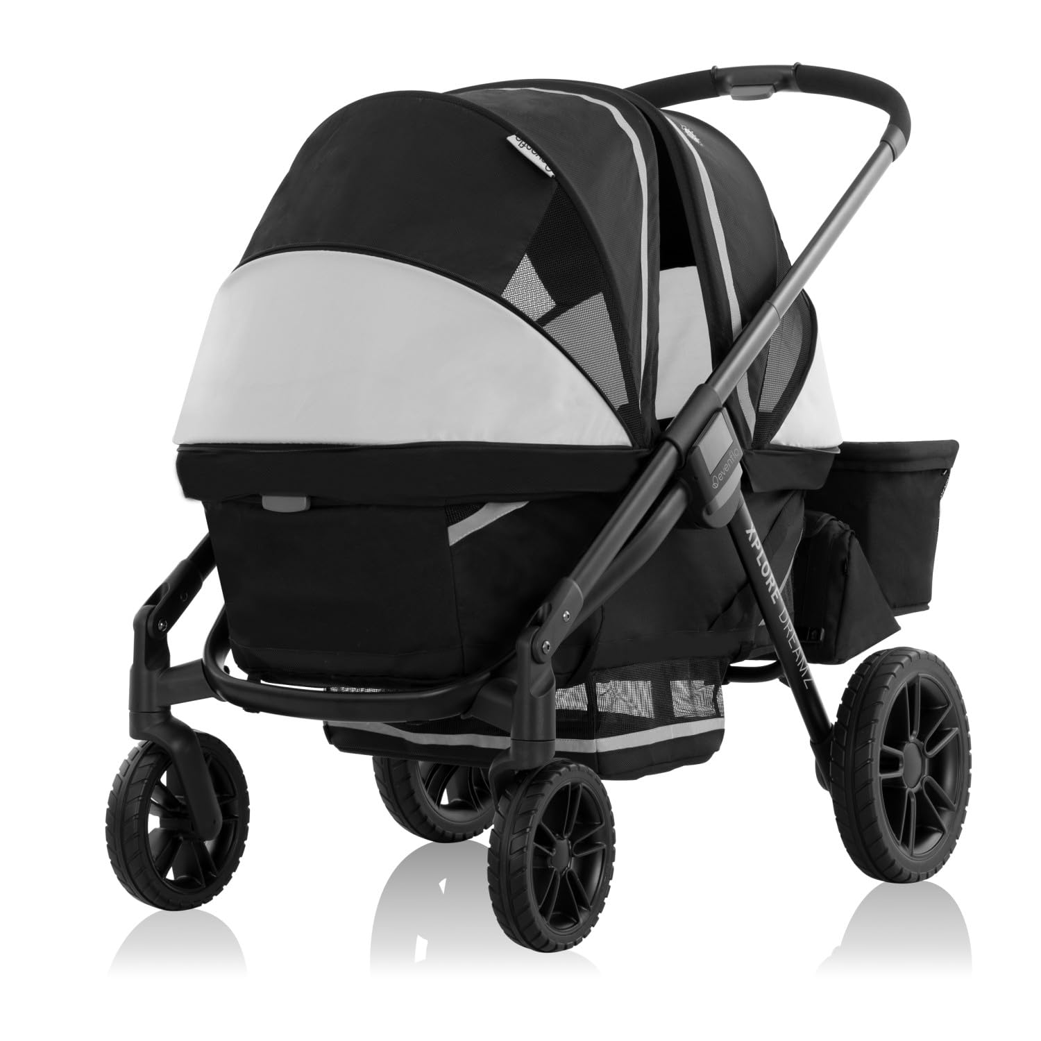 2-in-1 All-Terrain Baby Stroller Wagon with Canopy and Storage - Gray - Image 9