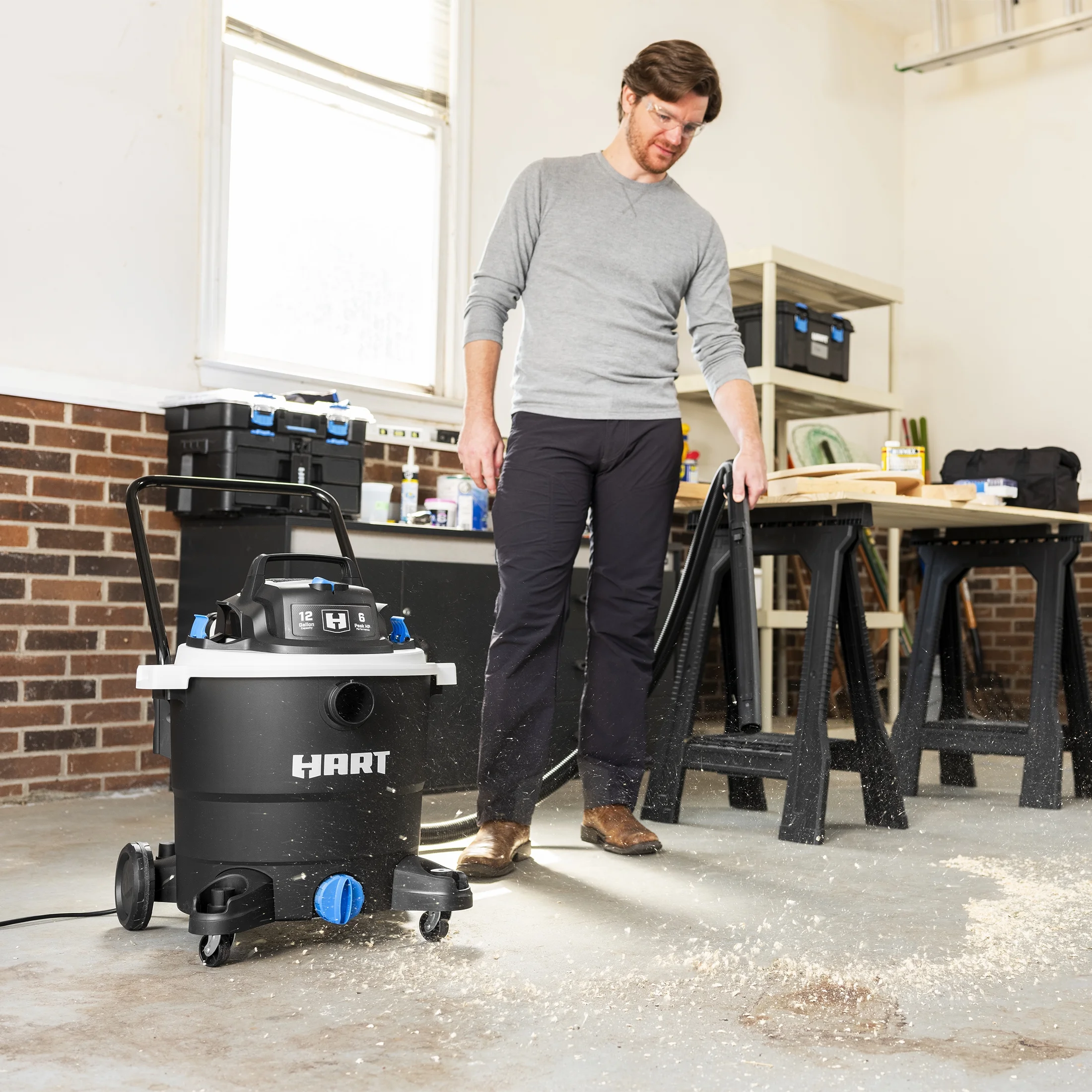 HART 12 Gallon 6 Peak HP Wet/Dry Vacuum, VOC1212PW 3701 - Image 5