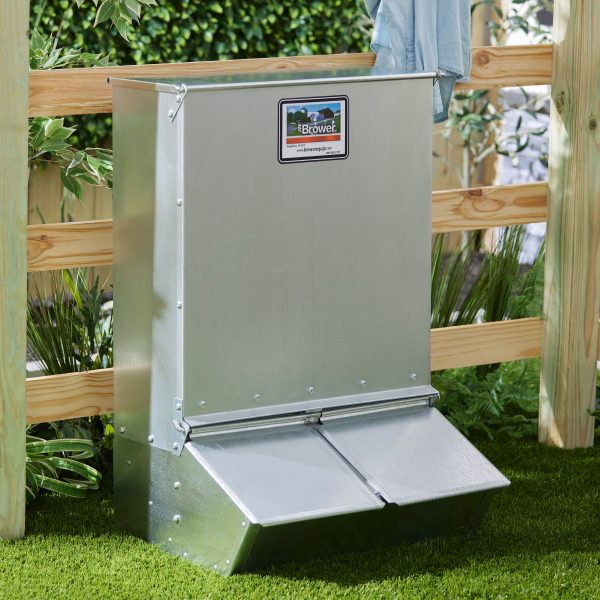 3.7 Bushel 2-Door Hog Feeder – Galvanized Steel Supplement Feeder for 8 Hogs - Image 2