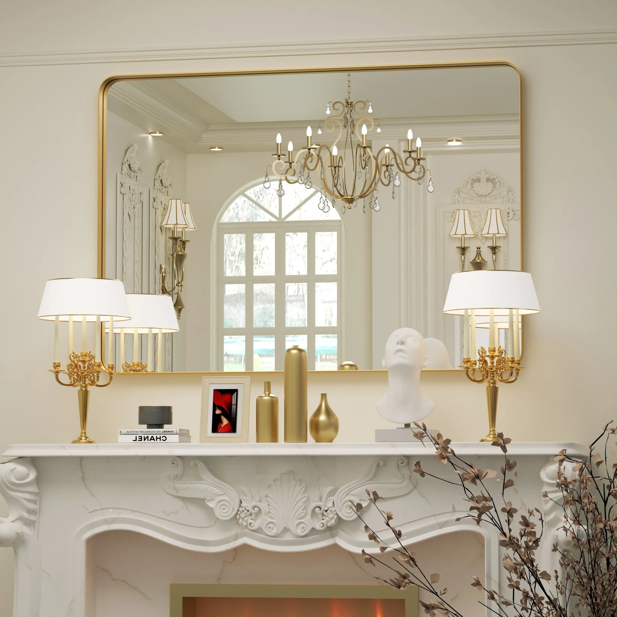Wall Mirror Vanity Mirror, Bathroom Mirror with Rounded Corners, 1 Piece - Image 11