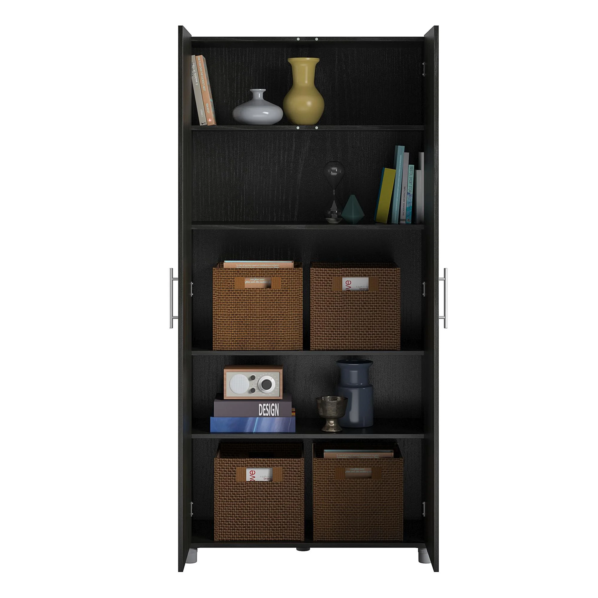 Camberly 36" Utility Storage Cabinet, Black Oak - Image 4