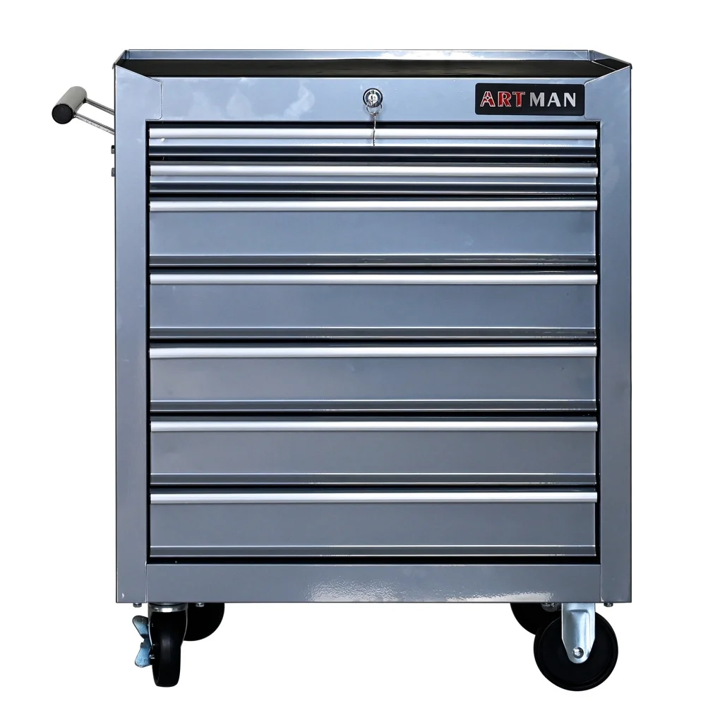 7-Drawer Metal Rolling Tool Chest with Wheels, Tool Storage Cabinet with Locking System, Toolbox with Wheels for Garage, Warehouse, Workshop, Repair Shop, Red - Image 17