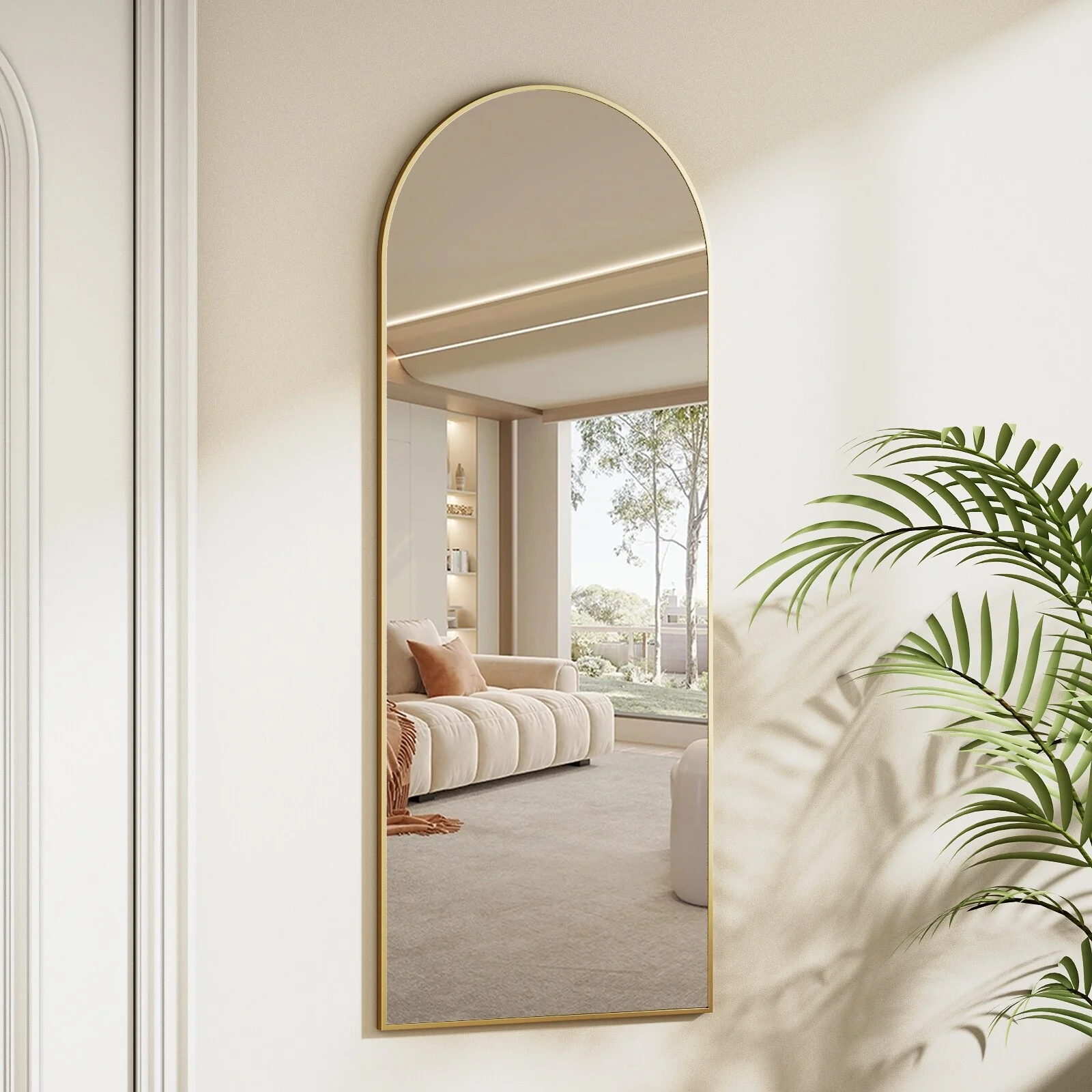 48 x 16 Inch Full Length Wall Mirror with Leather Strap, Hanging Full Body Mirror for Bedroom, Entryway and Home Decor - Image 12