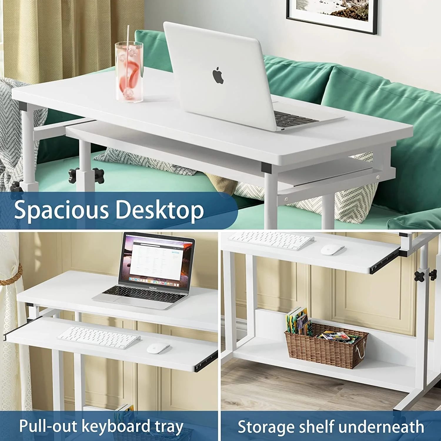 Height Adjustable Laptop Desk, Portable Sofa and Bed Table for Work and Study - Image 9