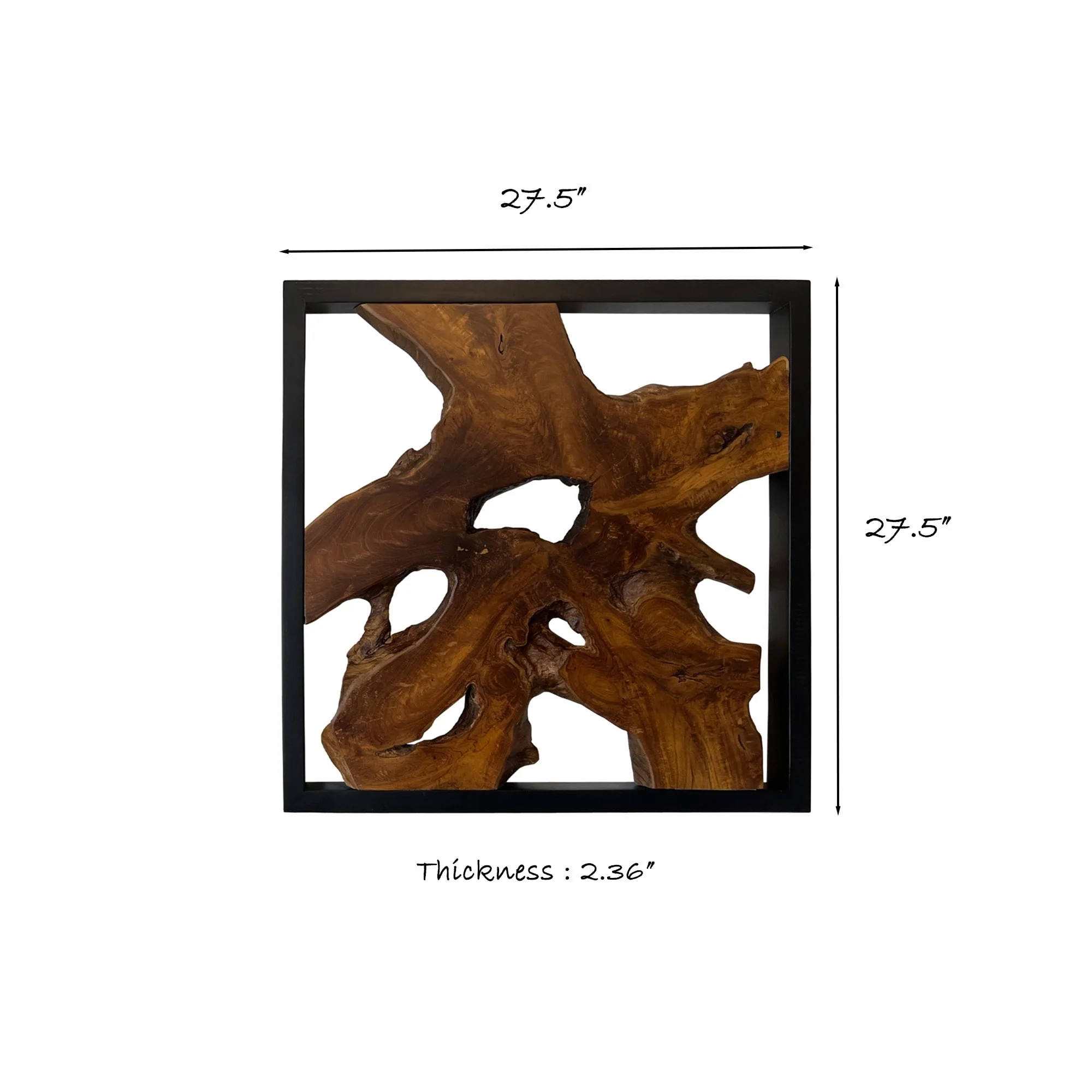 Abstract Live Edge Teak Wood Wall Sculpture, Natural Wooden Wall Art Decor for Living Room and Home Decoration - Image 4