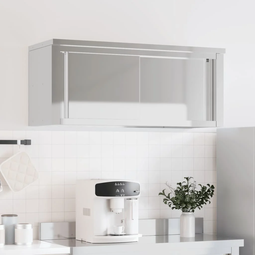 vidaXL Kitchen Wall Cabinet with Shelf Storage Restaurant Stainless Steel - Image 51