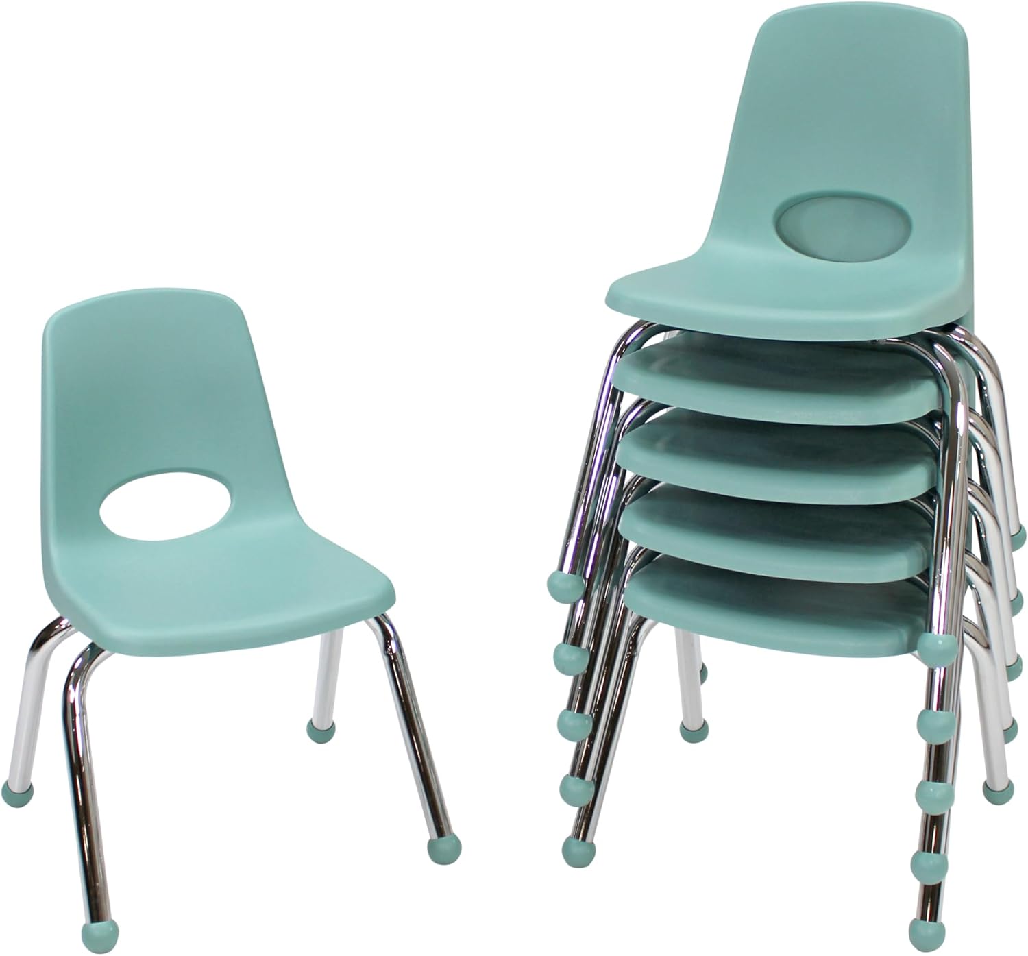 10" School Stack Chair with Swivel Glides, Purple, 6-Pack