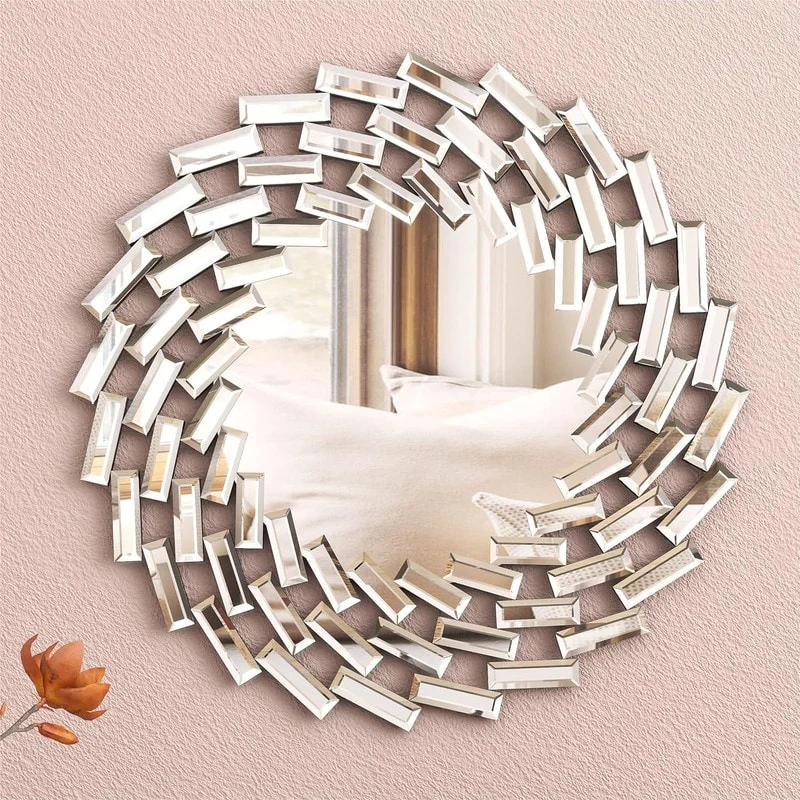 Round Sunburst Wall Mirror, Decorative Accent Mirror for Living Room, Bedroom and Entryway Home Decor - Image 3