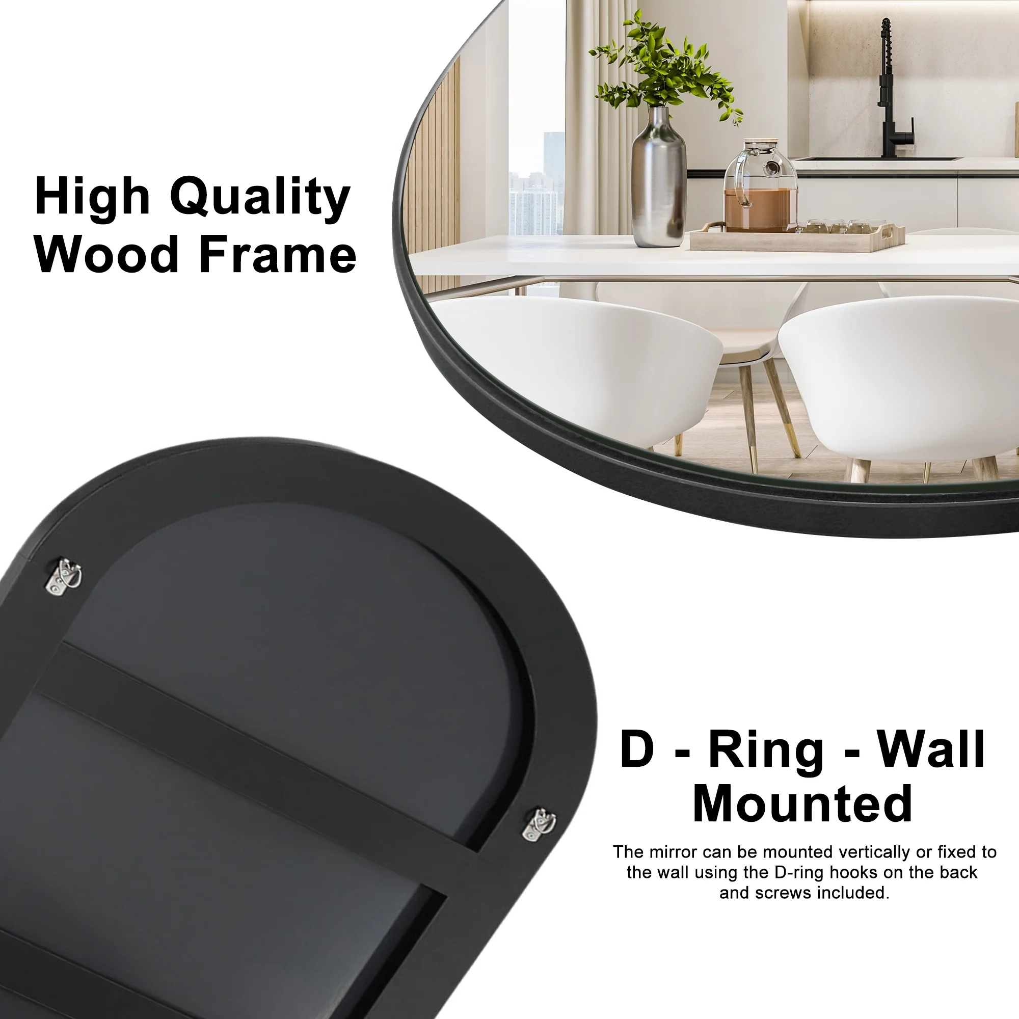 Arched Full Length Wood Floor Mirror, Full Body Standing and Wall Mounted Mirror for Bedroom, Living Room and Home Decor - Image 37
