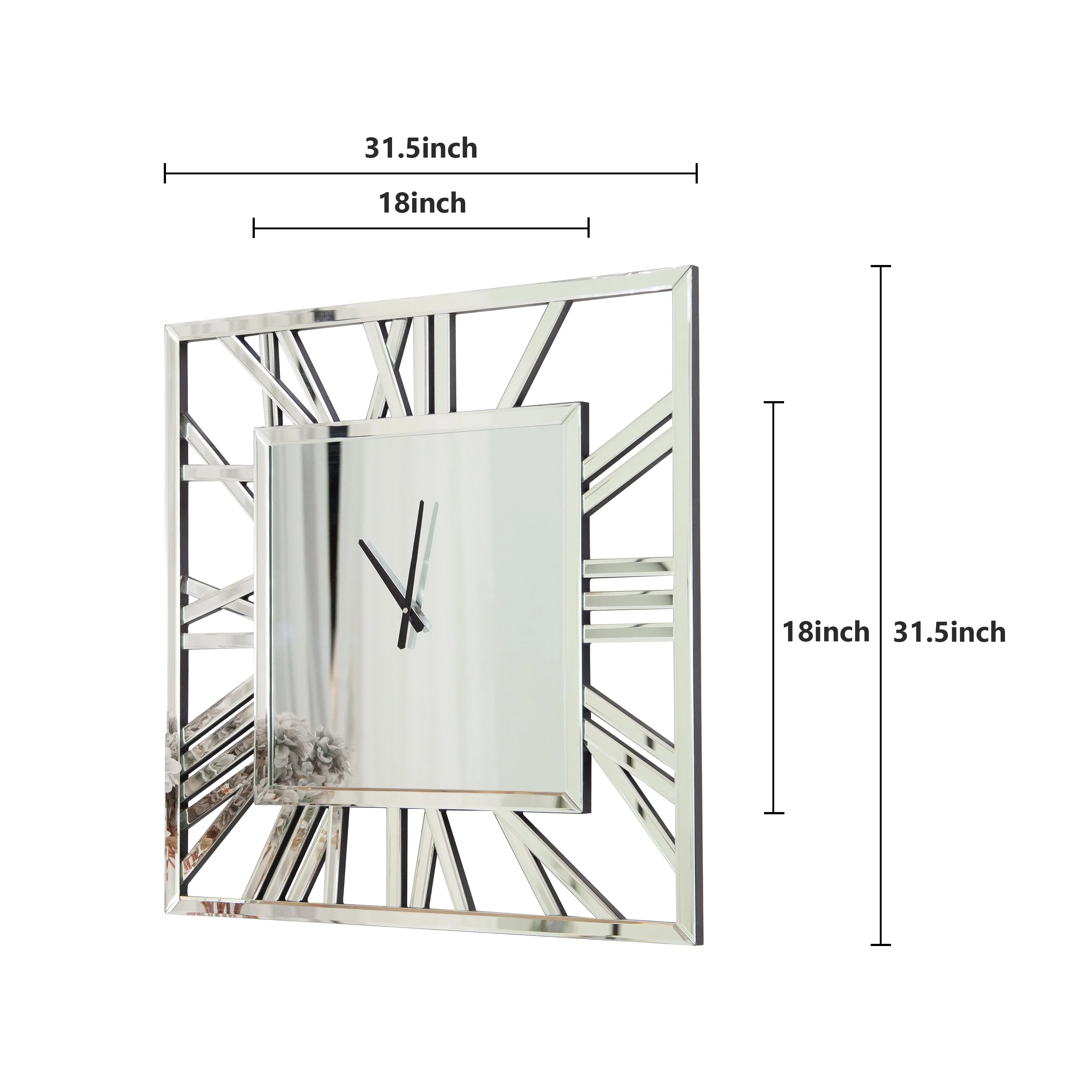 Large Modern Mirrored Wall Clock, Oversized Decorative Hanging Clock for Living Room, Bedroom and Home Decor - Image 8