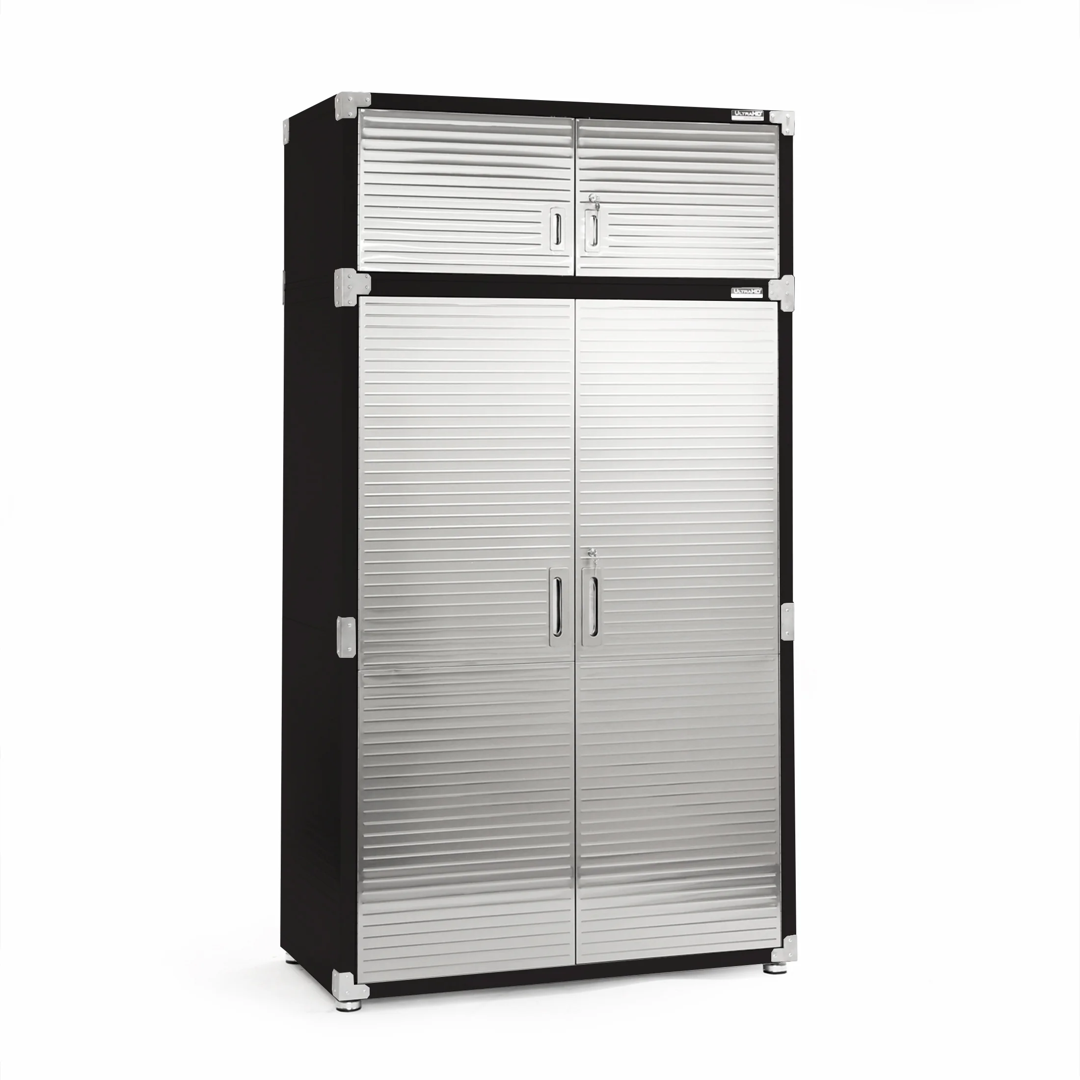Seville Classics UltraHD Mega 2-Door Lockable Stacker Storage Cabinet, 48" W X 24" D X 18.5" H, Graphite - Image 3