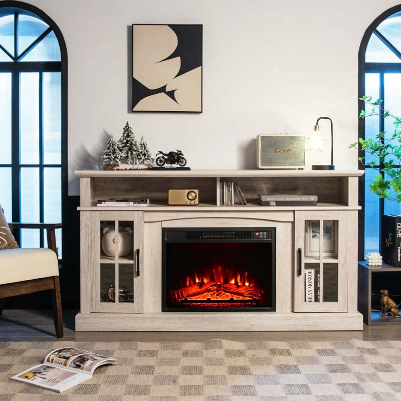 58" TV Console with 23" Fireplace Insert, Fireplace TV Stand for TVs up to 65 Inches, 1400W Electric Fireplace Heater - Image 12