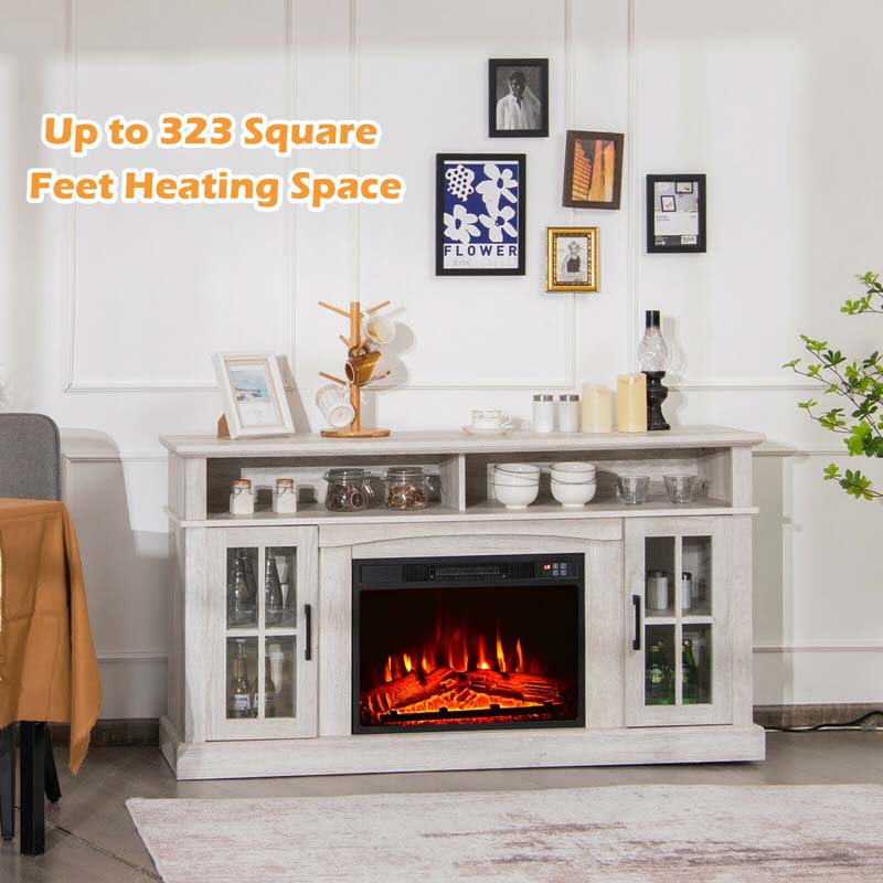 58" TV Console with 23" Fireplace Insert, Fireplace TV Stand for TVs up to 65 Inches, 1400W Electric Fireplace Heater - Image 14