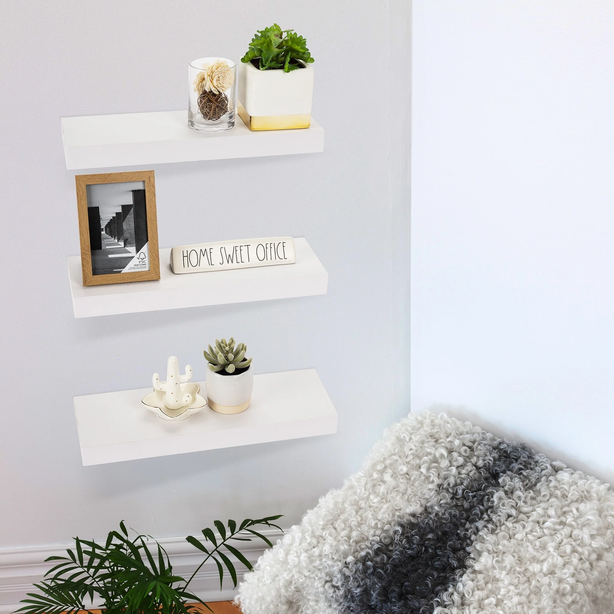 16 Inch Floating Wall Shelves, 3 Pack Farmhouse Hanging Display and Storage Shelves - Image 10