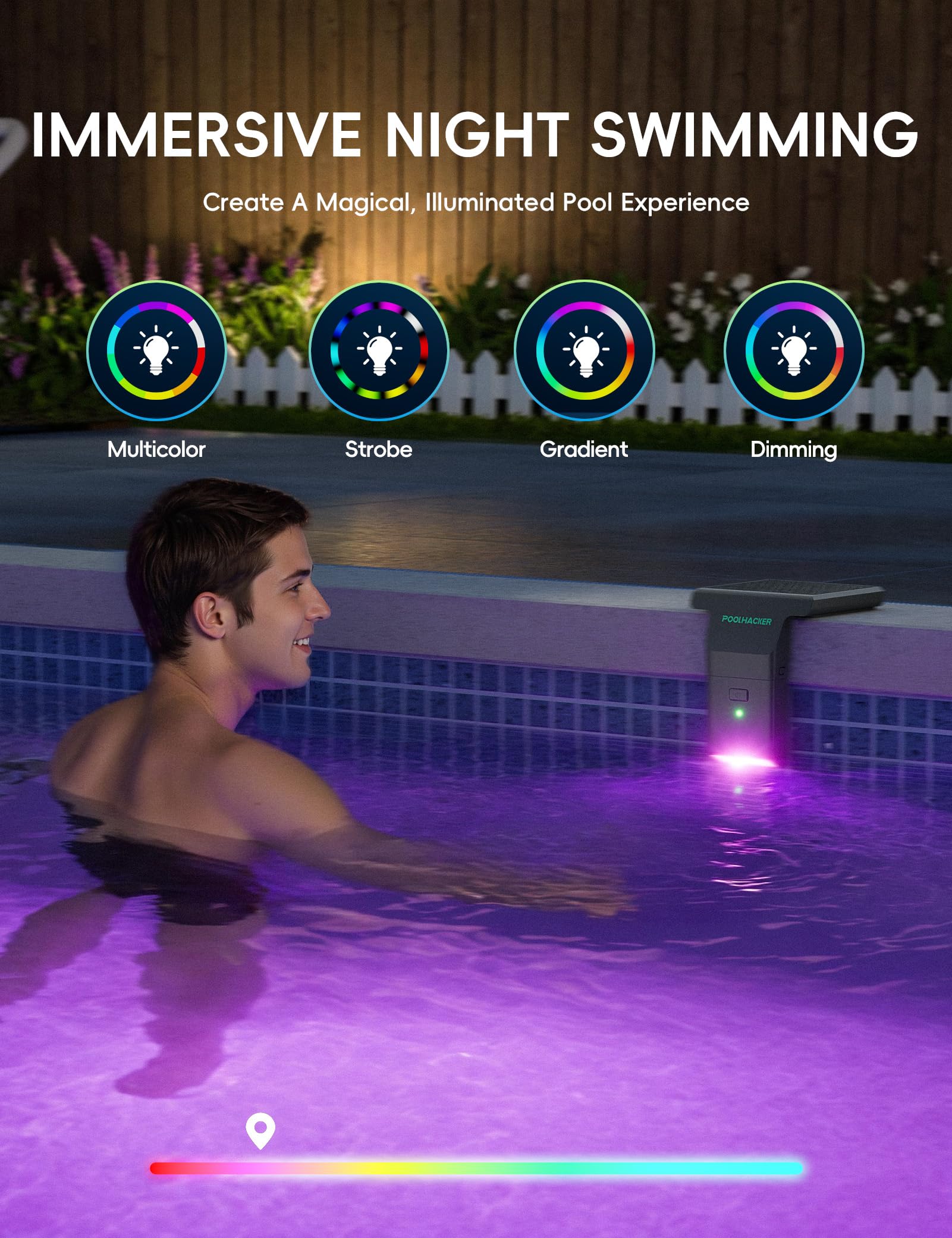Solar Pool Lights for Steel Wall Above Ground Pools, Solar Powered LED Swimming Pool Lighting - Image 15