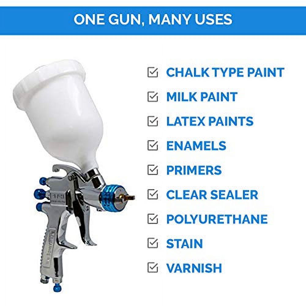 DeVilBiss STARTINGLINE HVLP Spray Gun for Painting Control 1.3mm Gravity Feed Paint Gun with 600milliliter Plastic Cup - Image 6