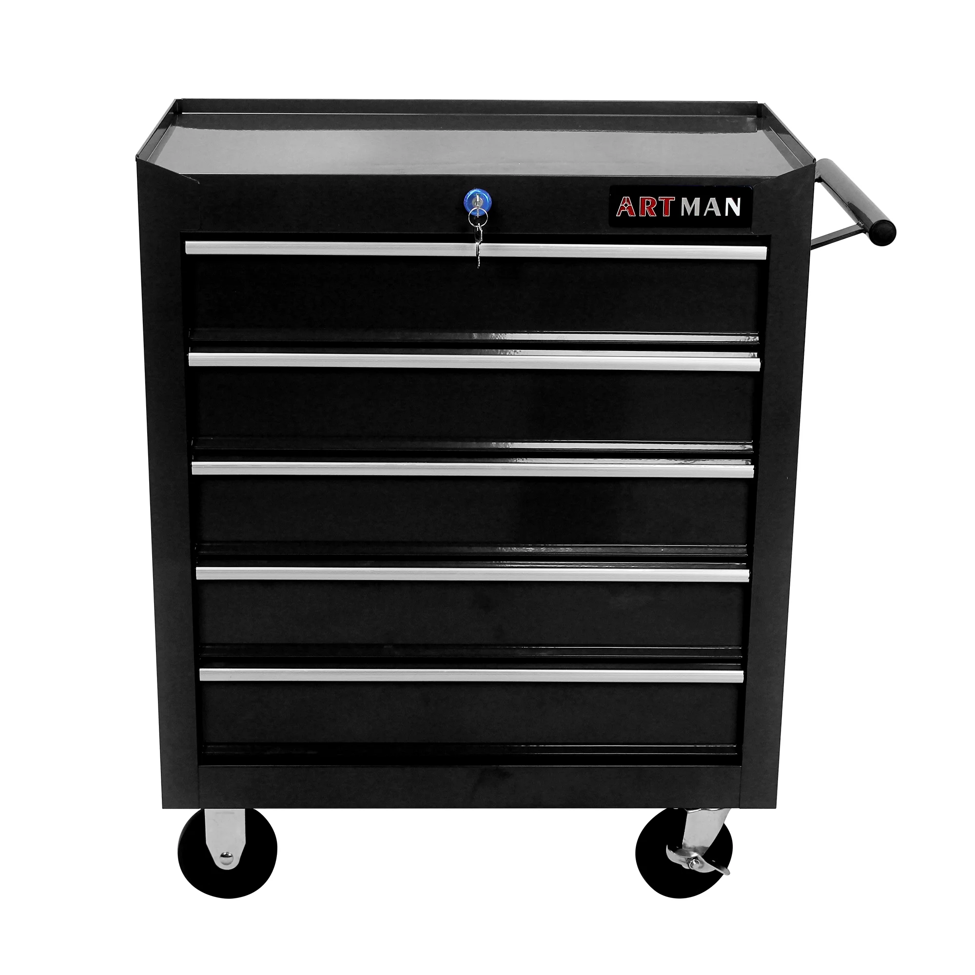 Lisonu 5-Drawer Rolling Tool Chest, Mobile Tool Storage Cabinet with Locking System & Wheels, Heavy-Duty Steel Organizer for Garage and Workshop, Green - Image 10