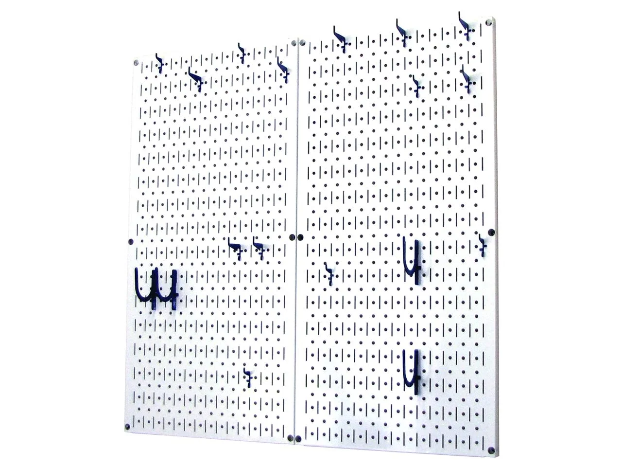 Wall Control Kitchen Pegboard Organizer Pots and Pans Pegboard Pack Storage and Organization Kit with White Pegboard and Blue Accessories - Image 2